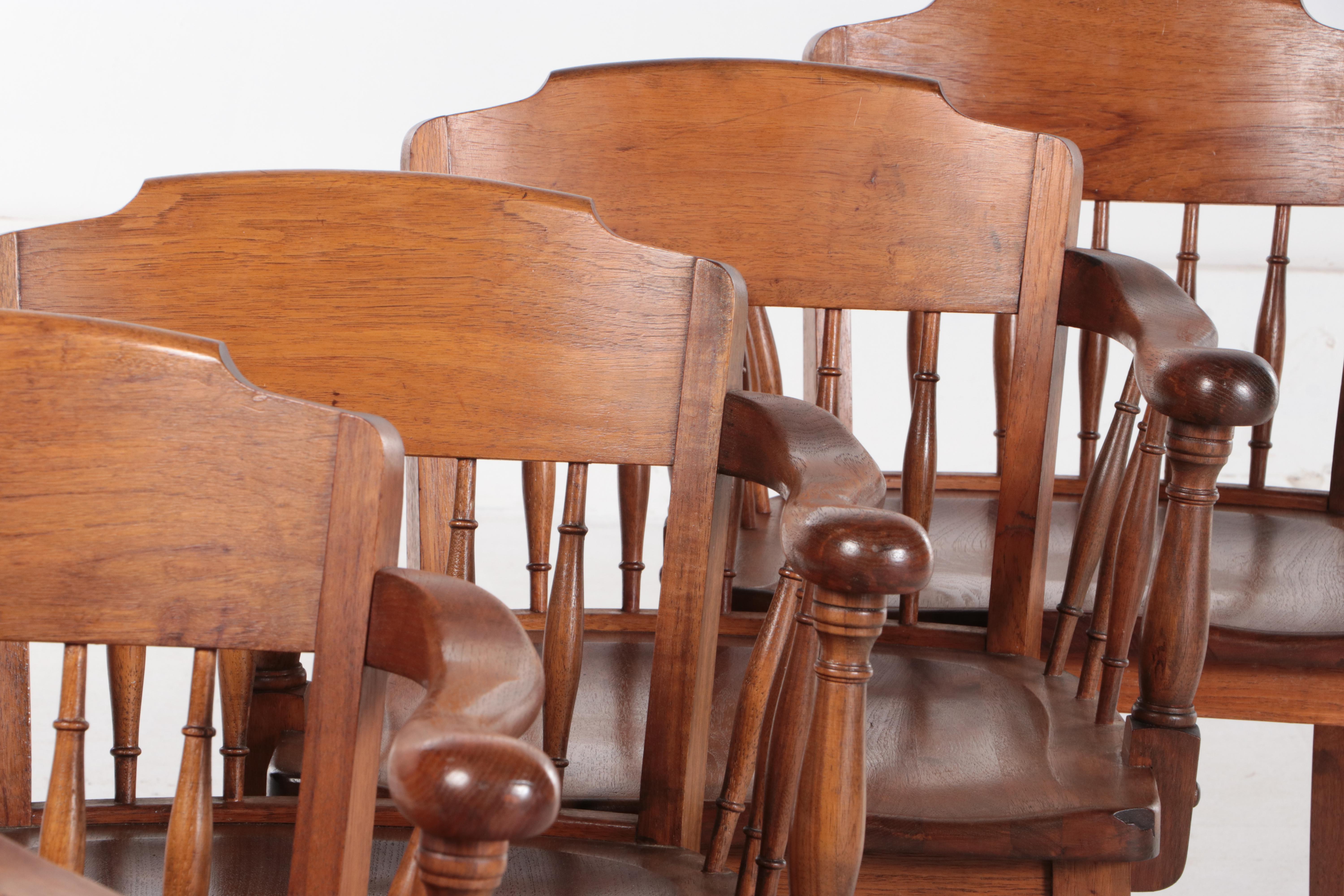 Six Murphy Chair Co. of Owensboro, Kentucky Walnut Spindle-Back Armchairs