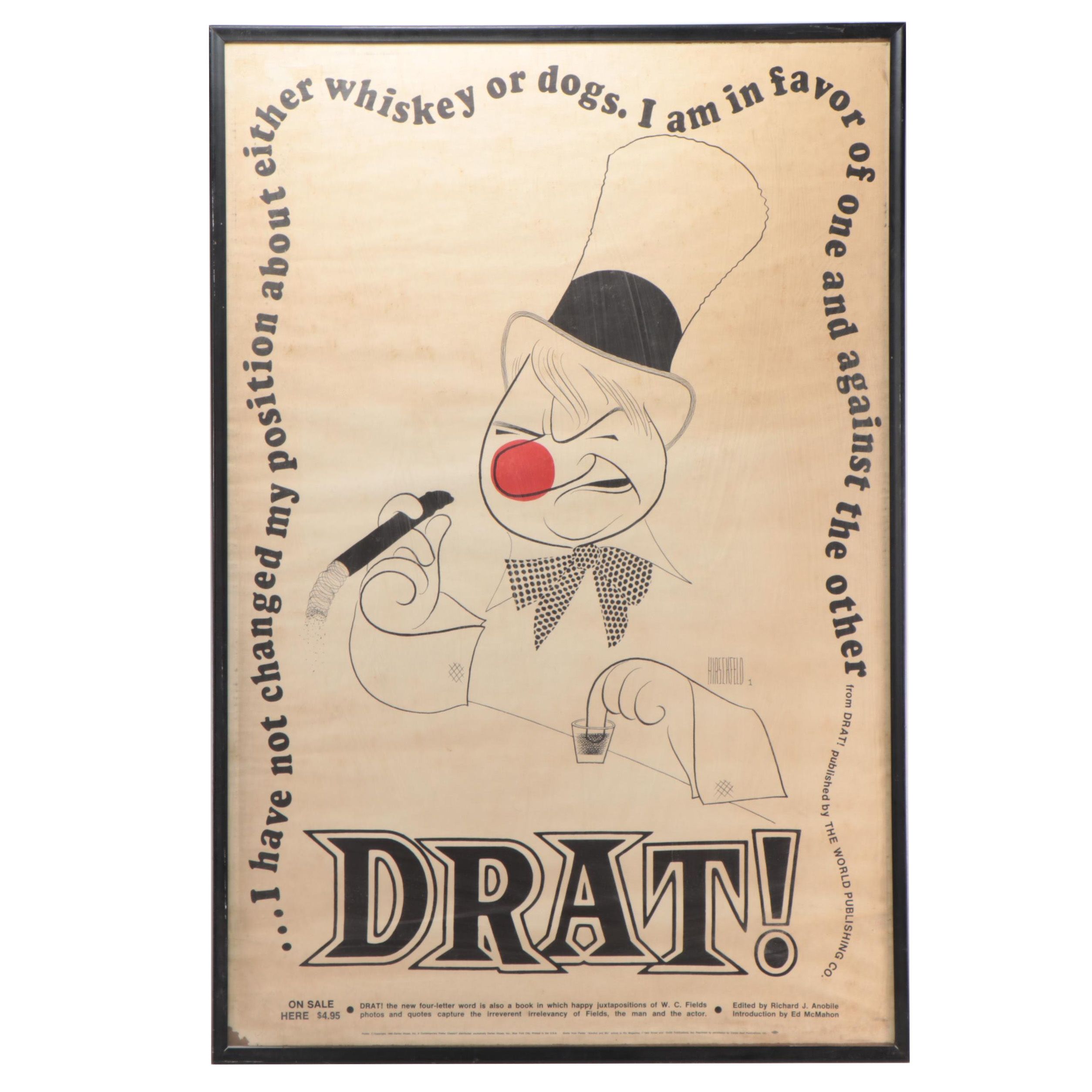 Al Hirschfeld Advertising Lithograph Poster "Drat!" Circa 1968