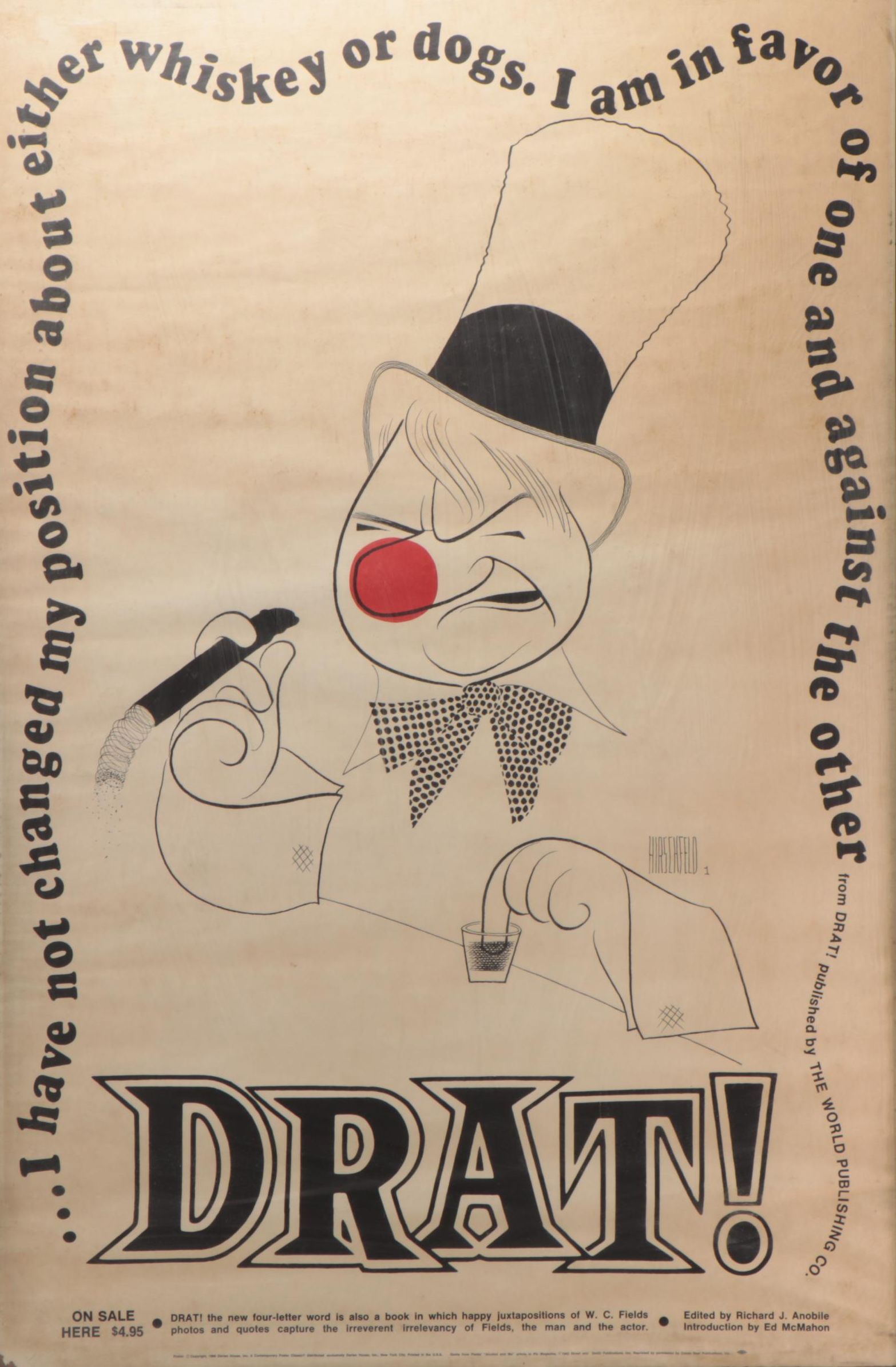 Al Hirschfeld Advertising Lithograph Poster "Drat!" Circa 1968