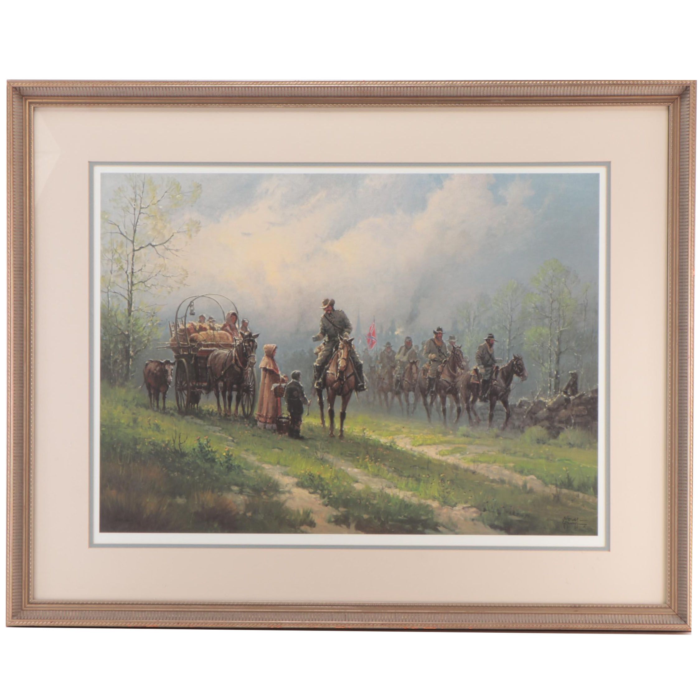 G. Harvey Offset Lithograph of Soldiers