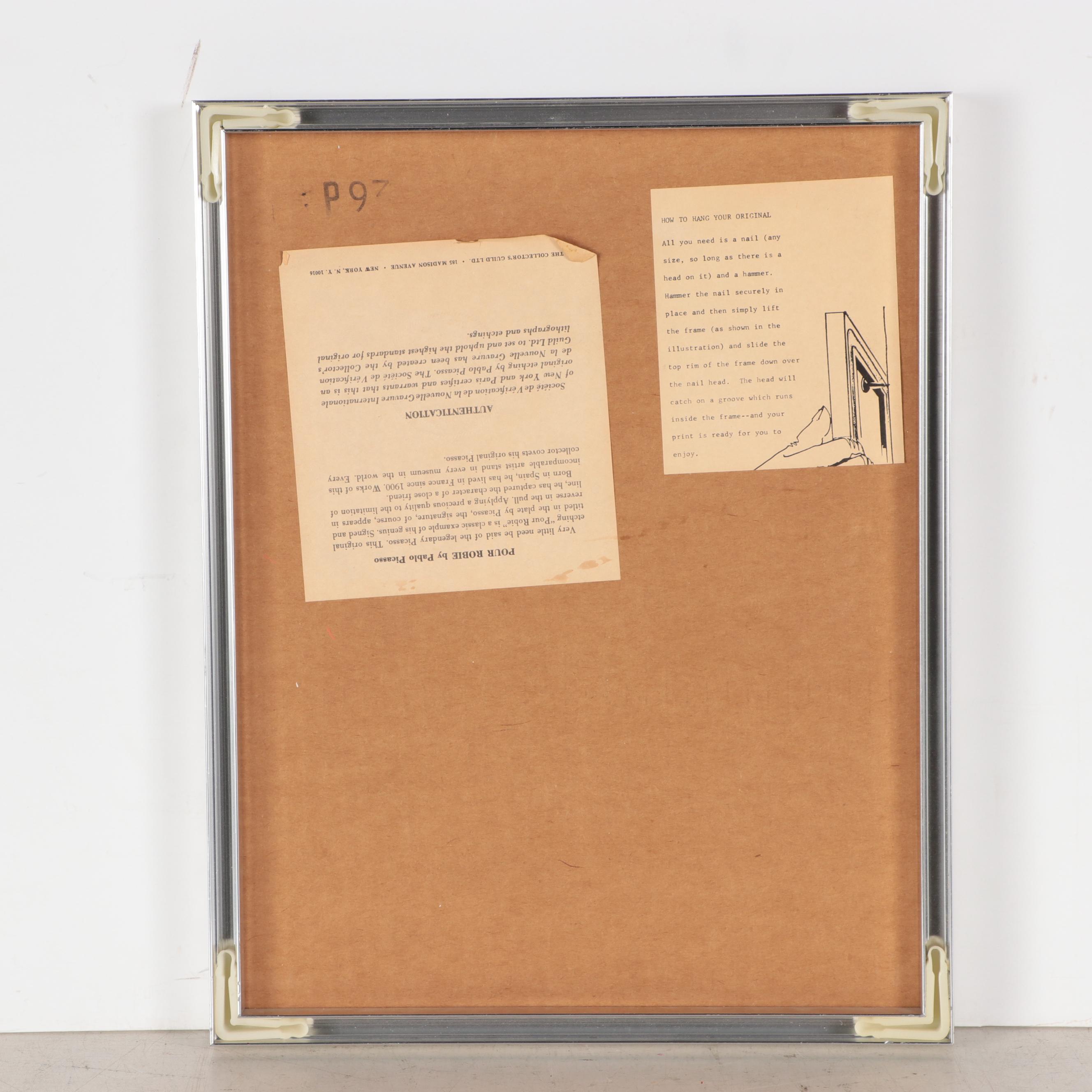 Pablo Picasso Restrike Etching "L'Age de Soleil"