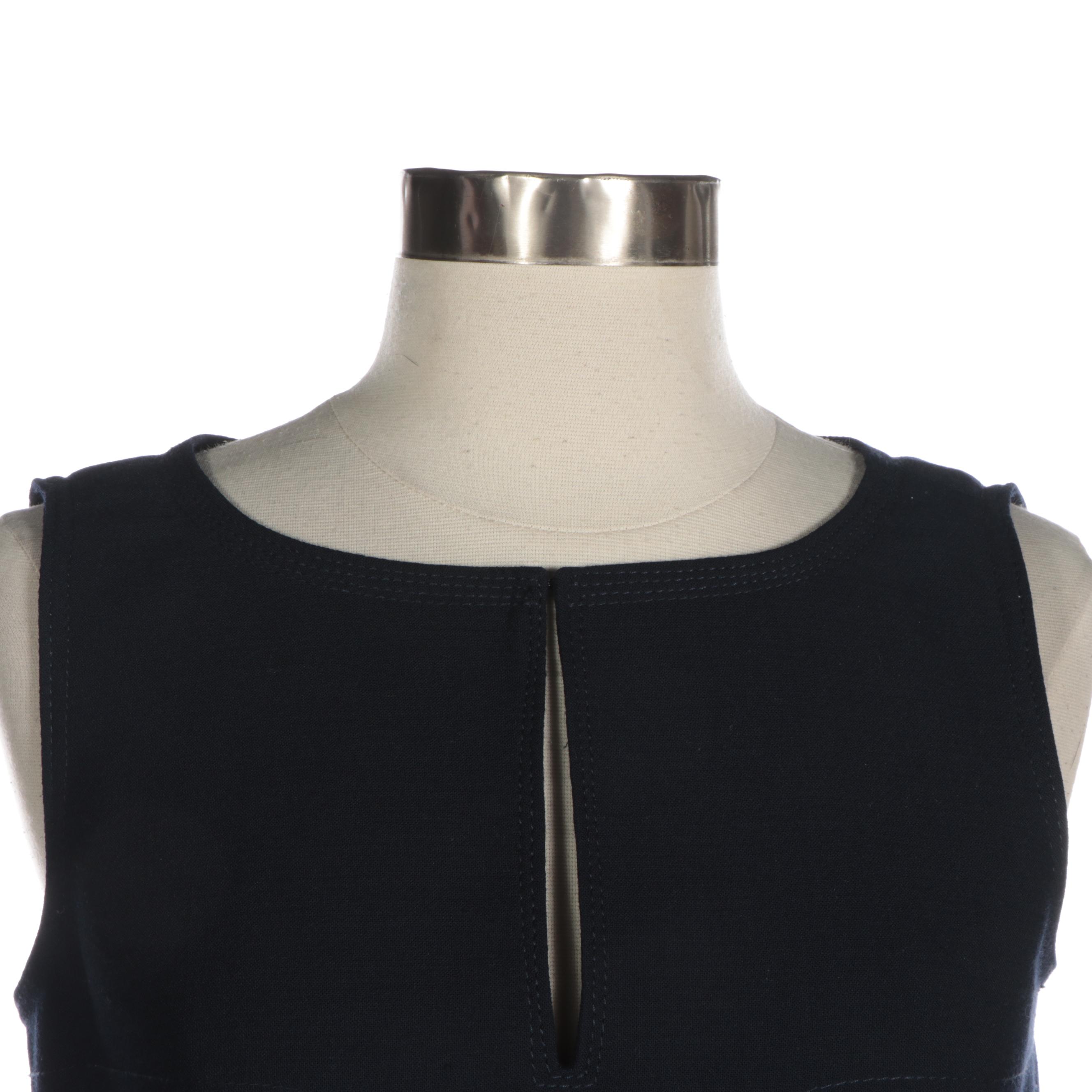 Tory Burch Sleeveless Sheath Dresses with Topstitch and Seam Details