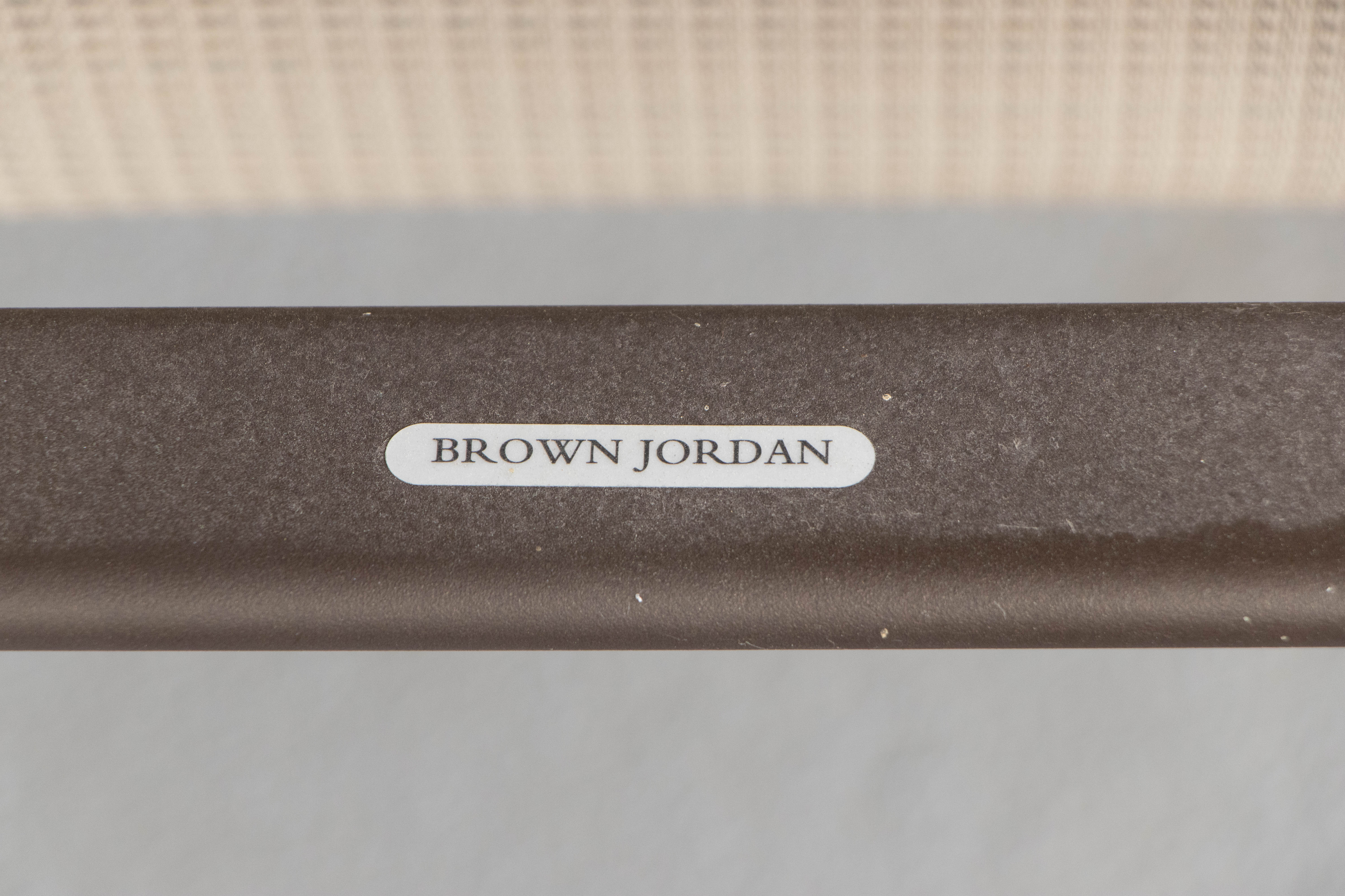 Brown Jordan Stone Top Patio Table and Armchairs