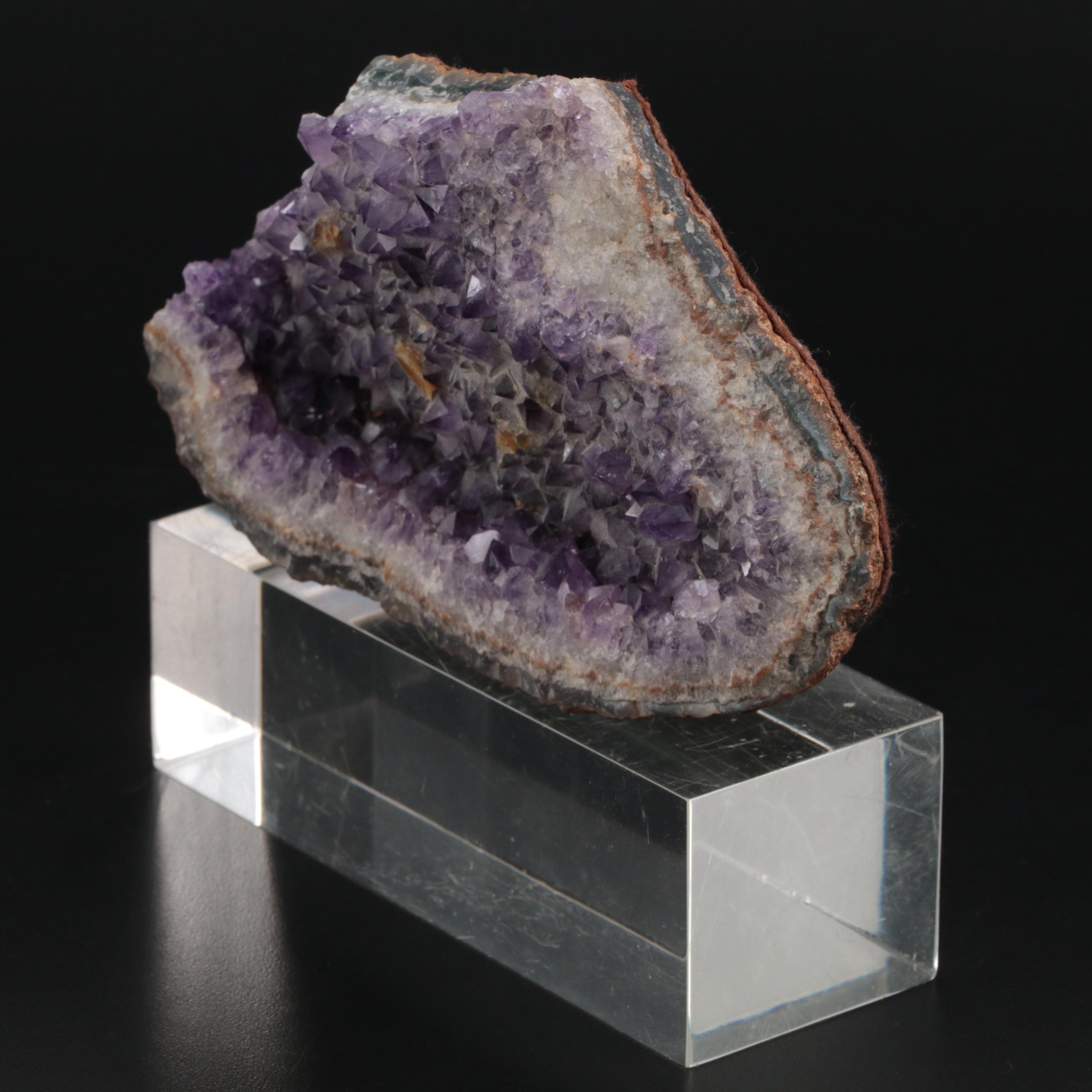 Amethyst Geode Cluster Specimen with Acrylic Stand