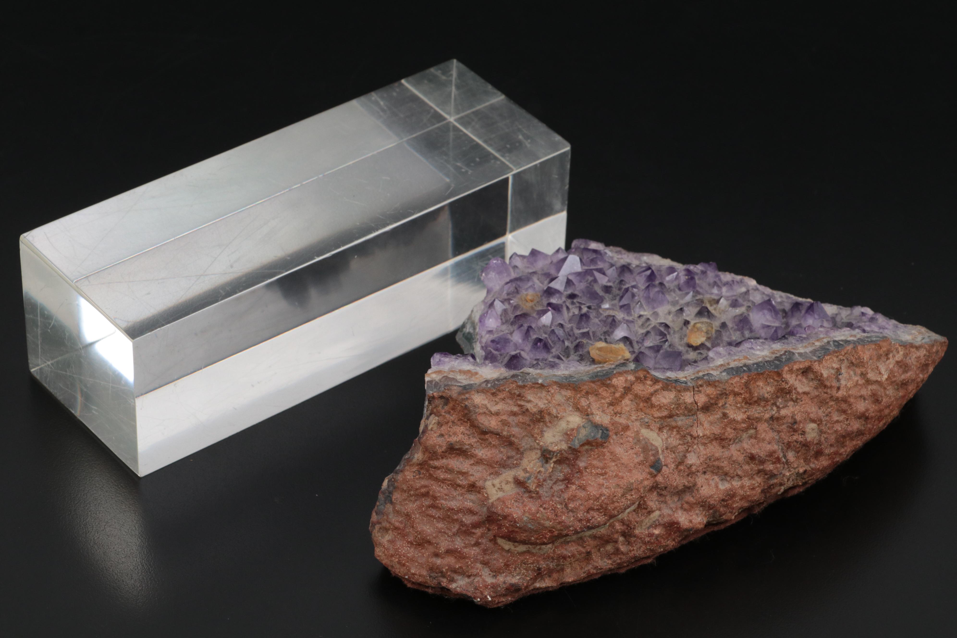 Amethyst Geode Cluster Specimen with Acrylic Stand