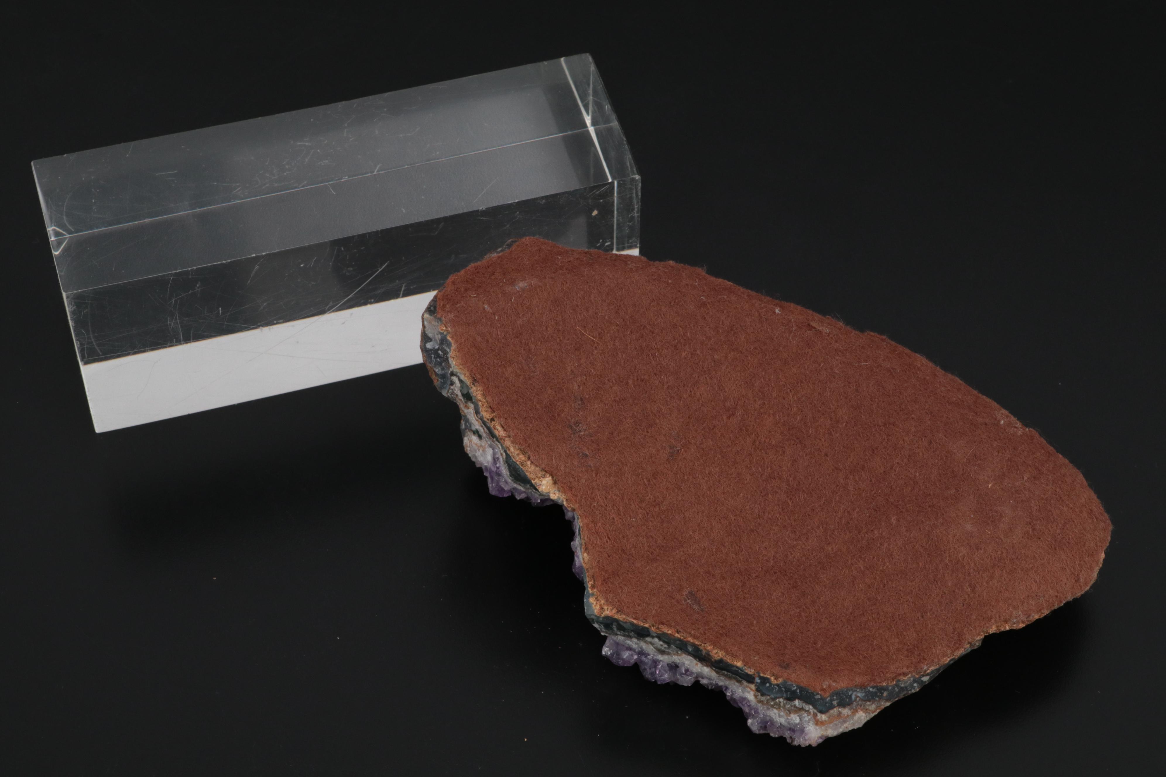 Amethyst Geode Cluster Specimen with Acrylic Stand