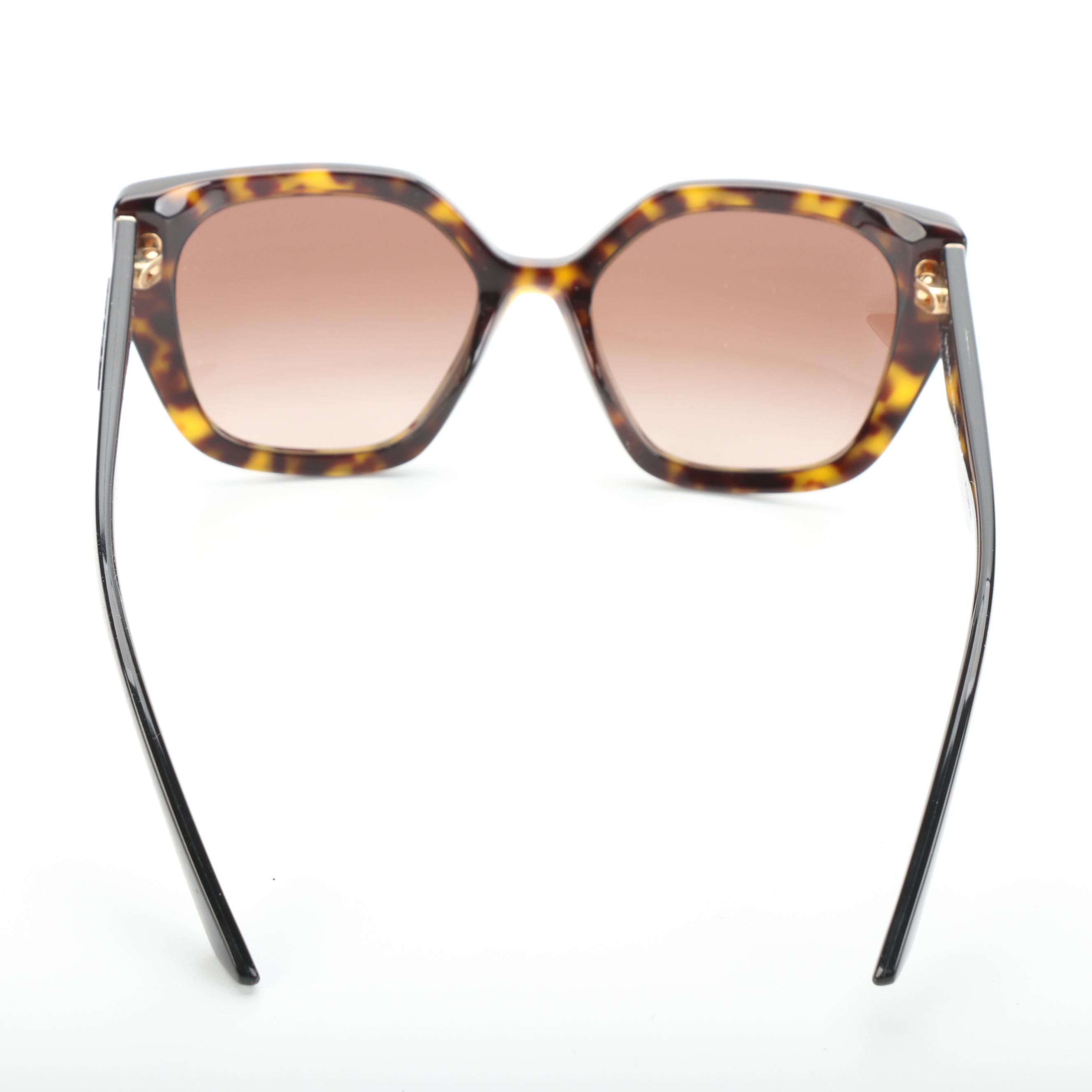 Prada SPR24X Havana Modified Cat Eye Sunglasses with Case