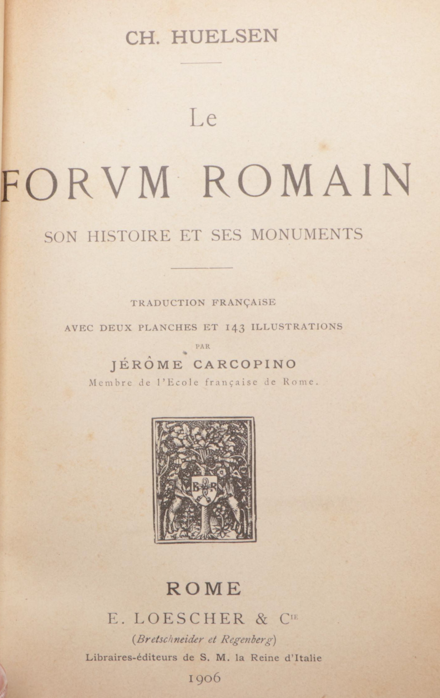 French Translation "Forum Romain" by Christian Hüelsen with French Plays