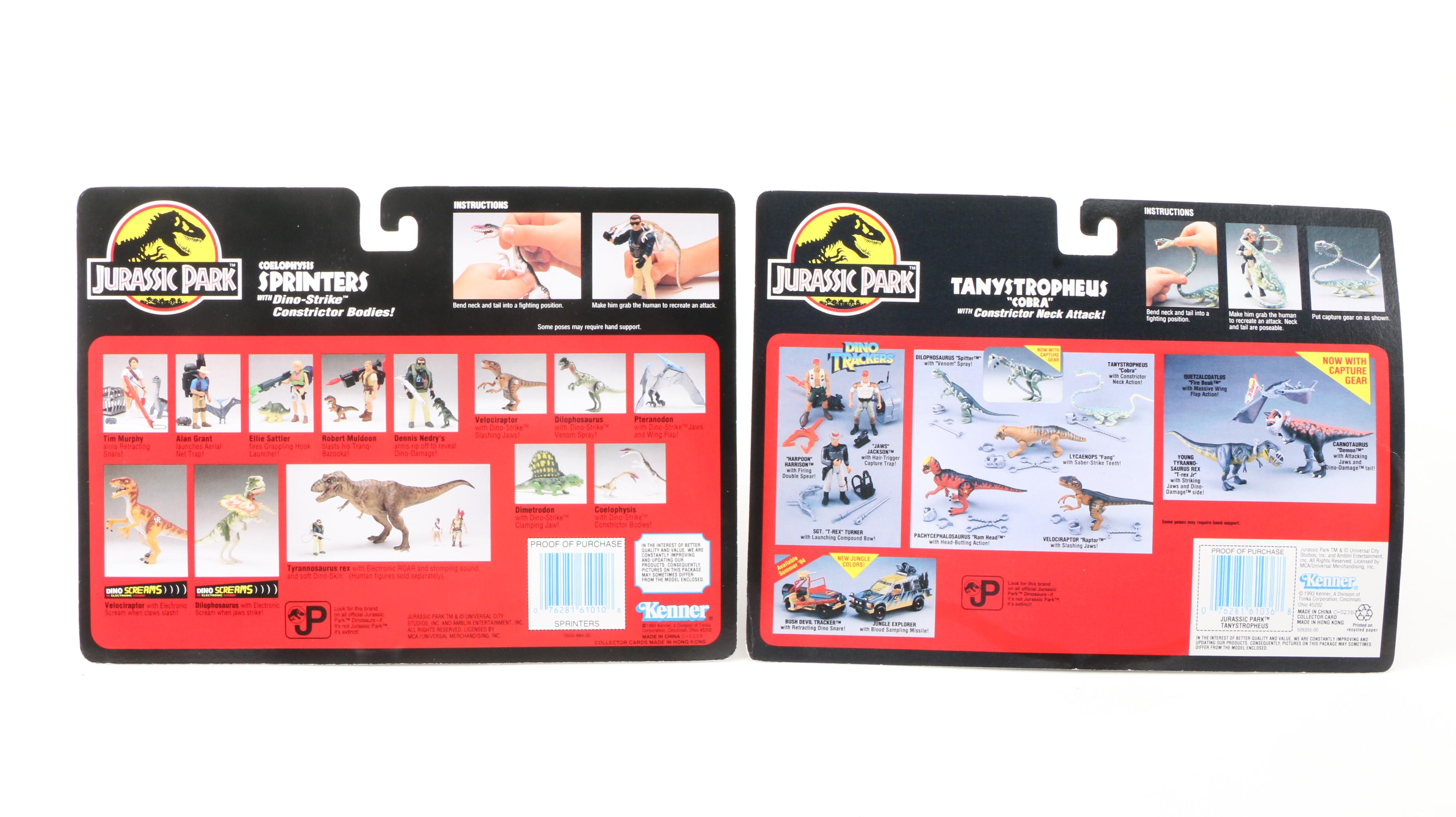Kenner Jurassic Park Coelophysis and Tanystropheus Dinosaur Action Figures