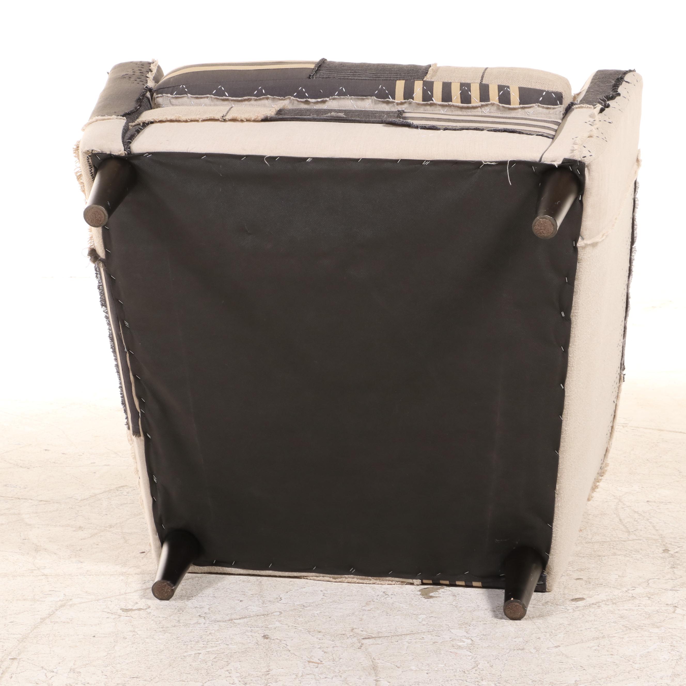 West Elm "Everett" Modernist Style Patchwork Lounge Chair