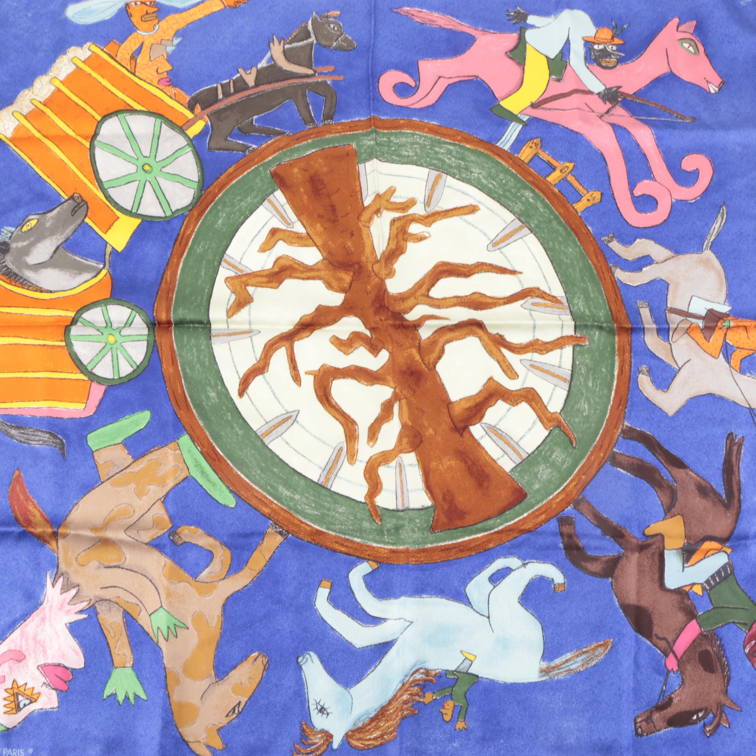 Louis Vuitton x William Wilson "Les Chevaux" Silk Twill Scarf
