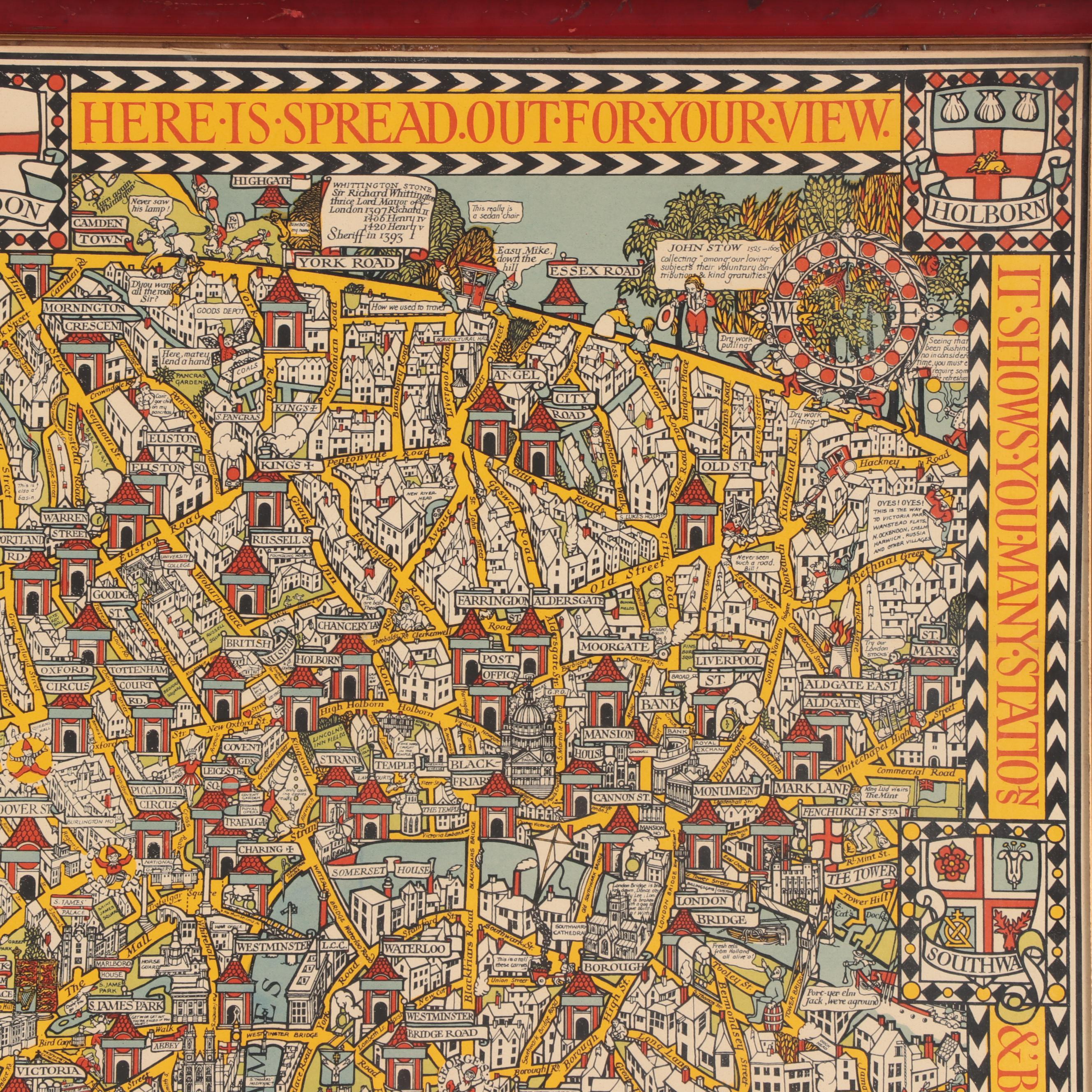 MacDonald Gill Map "The Wonderground Map of London Town"