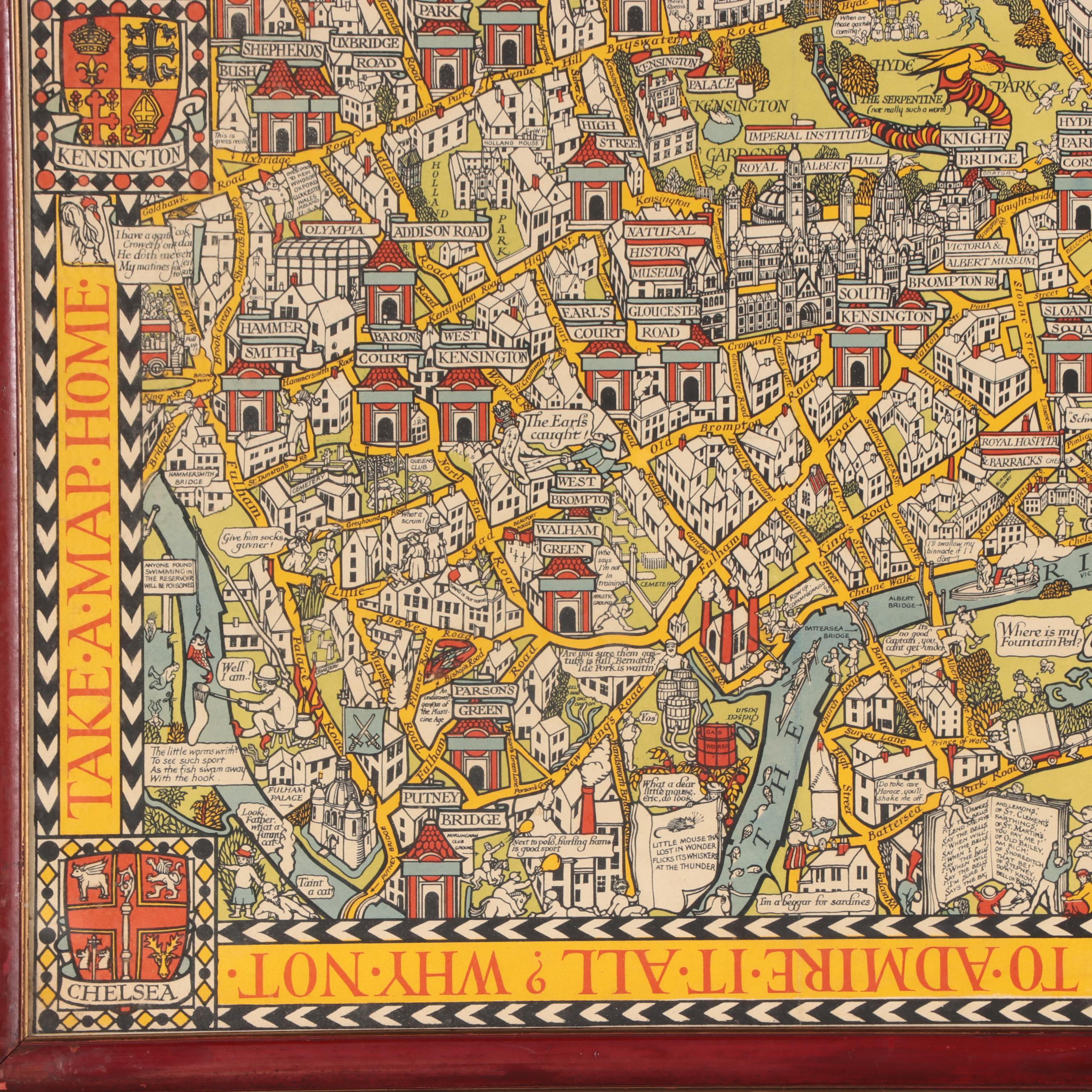 MacDonald Gill Map "The Wonderground Map of London Town"