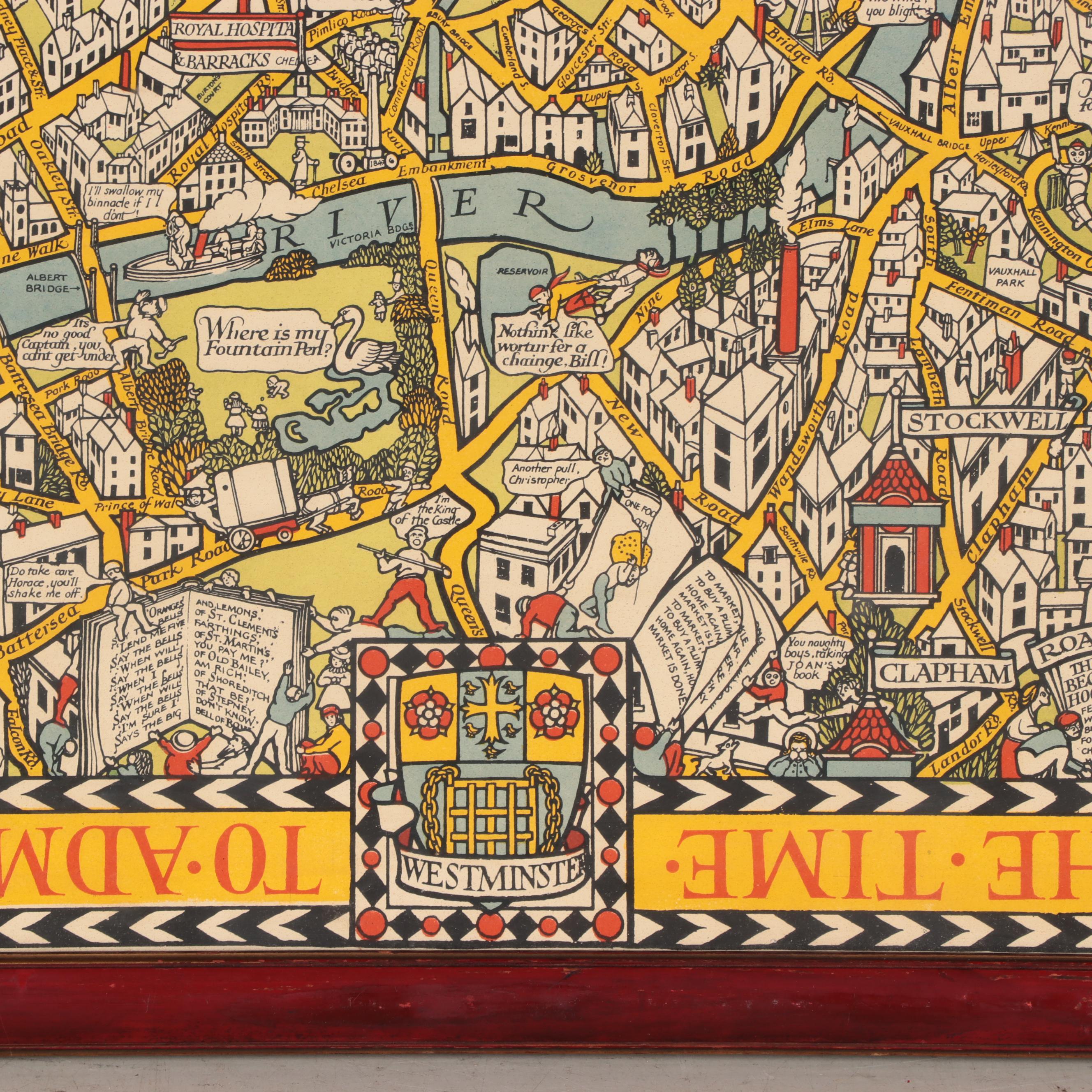 MacDonald Gill Map "The Wonderground Map of London Town"