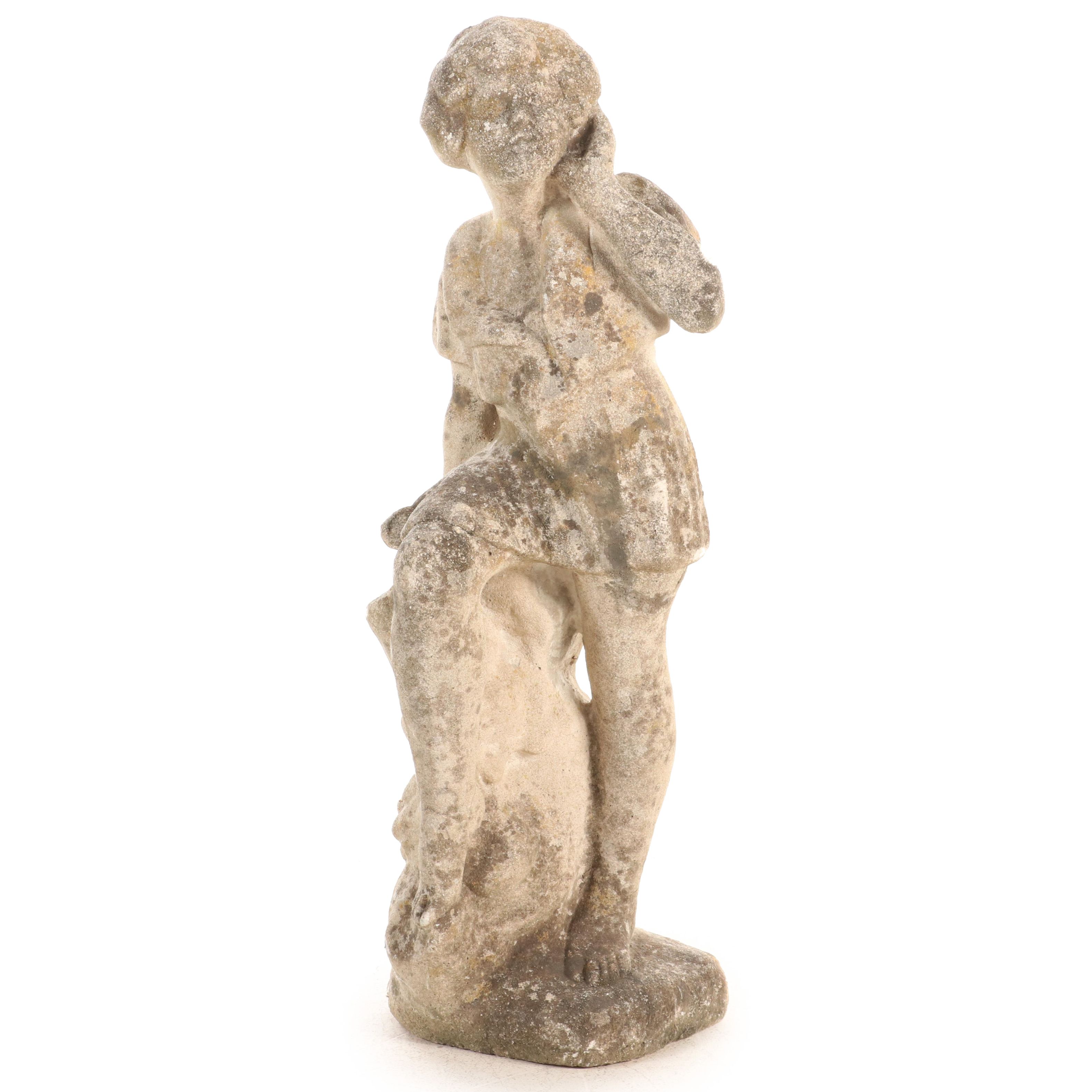 Cast Concrete Statue of Young Child