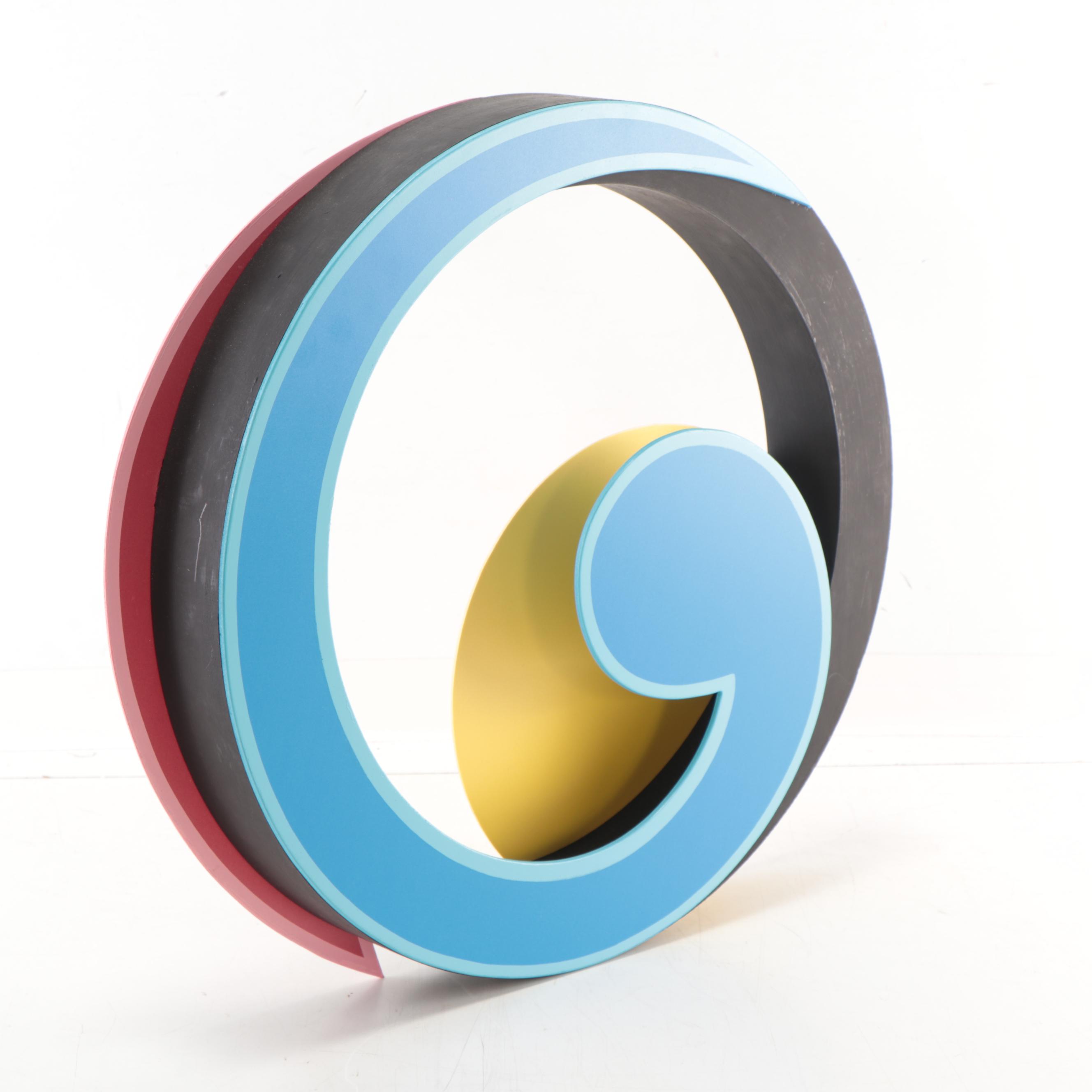 Clifford Singer Acrylic Painted Wood Sculpture "Jupiter," 1991