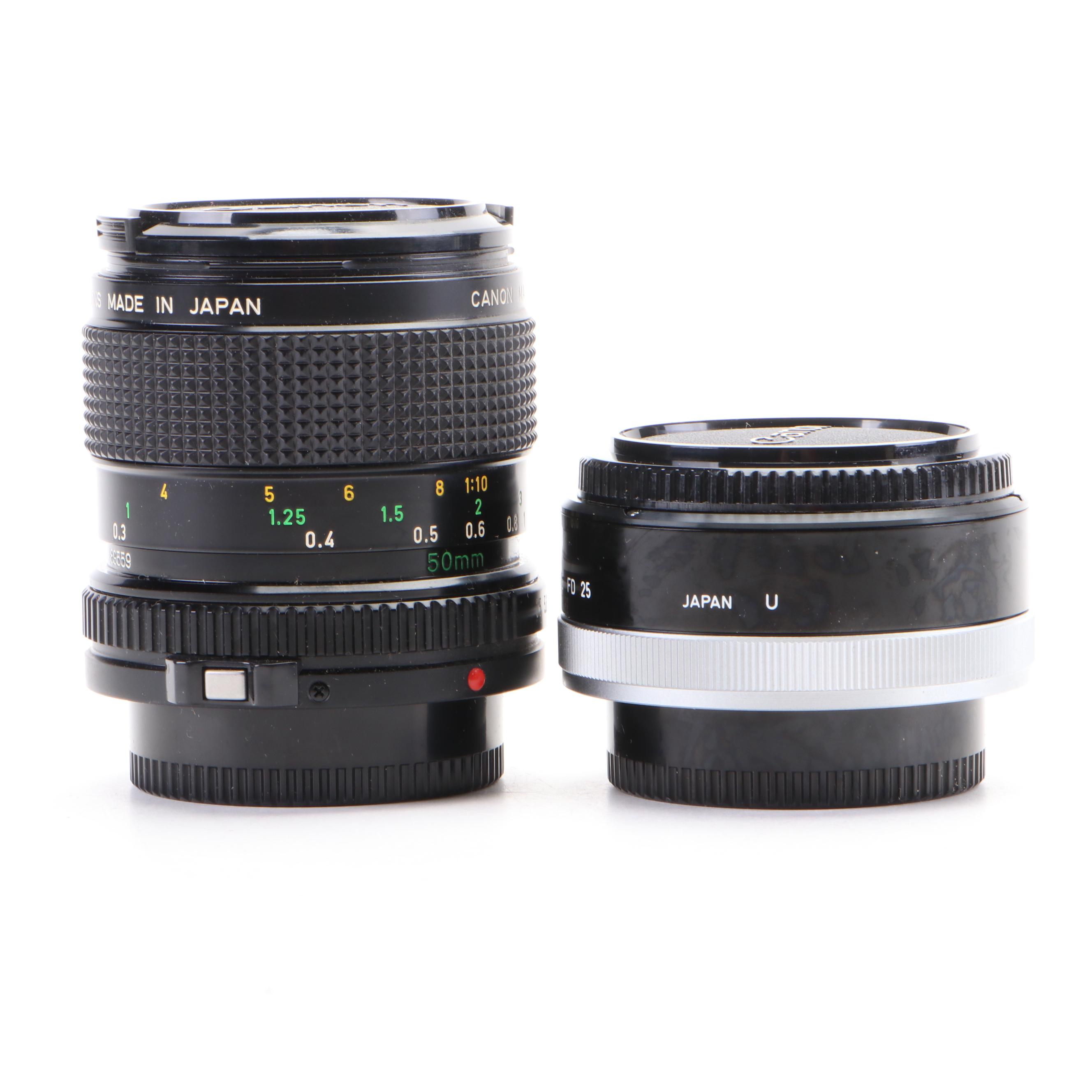 Canon AE-1, Macrolite ML-1 Light, FD 50mm Macro Lens and Other Accessories