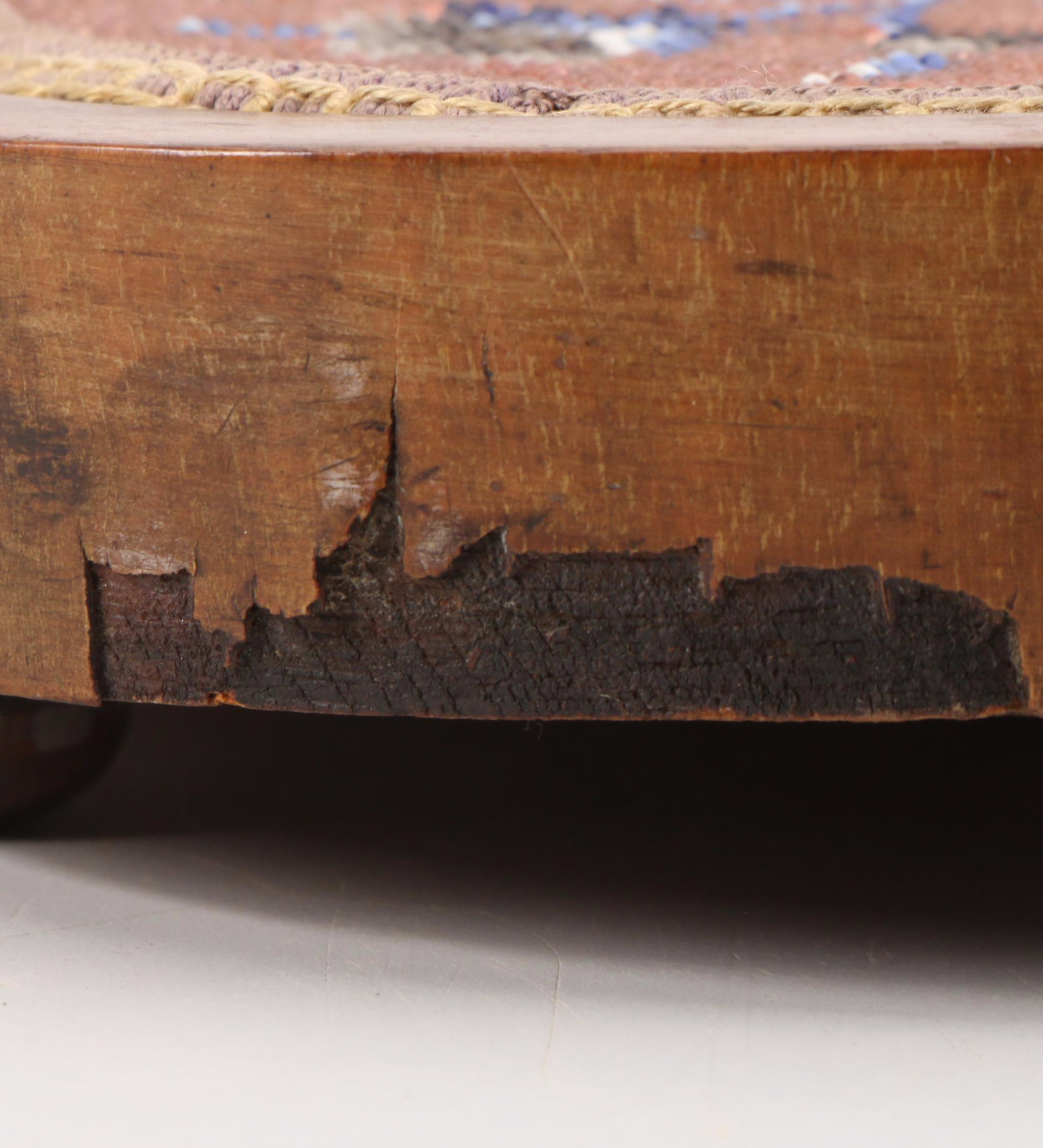 Victorian English Beadwork Wood Tea Tray, Mid to Late 19th Century