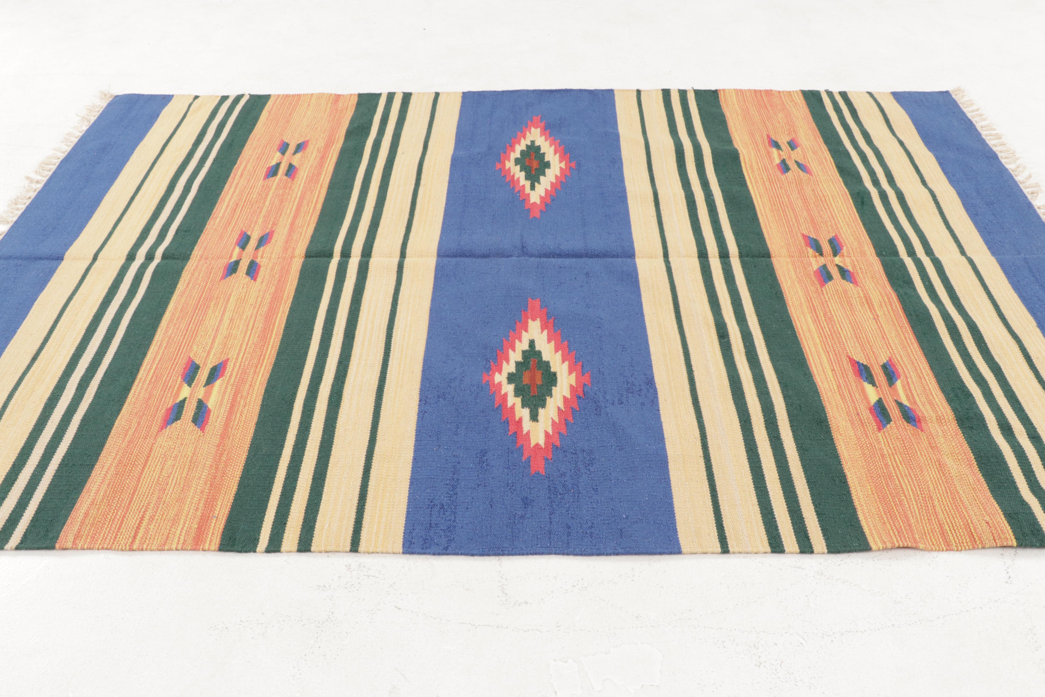 5'1 x 7'6 Handwoven Southwestern Style Kilim Area Rug