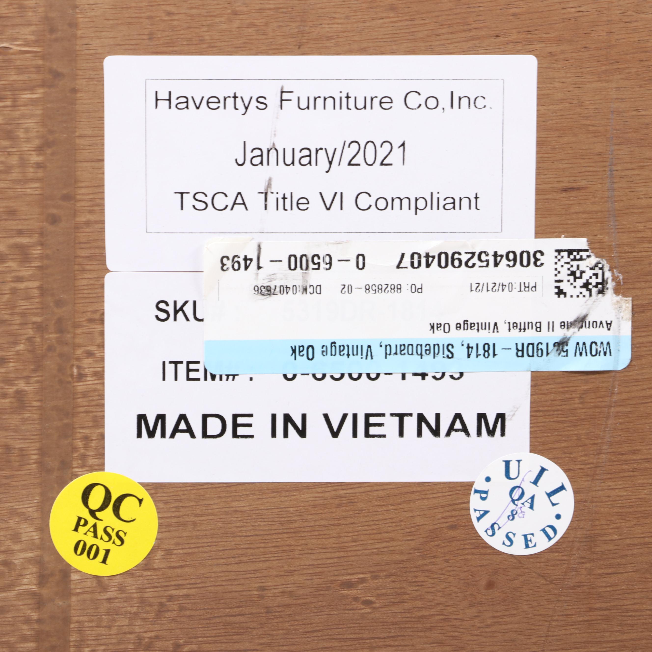 Havertys "Avondale II" Oak and Ash Buffet