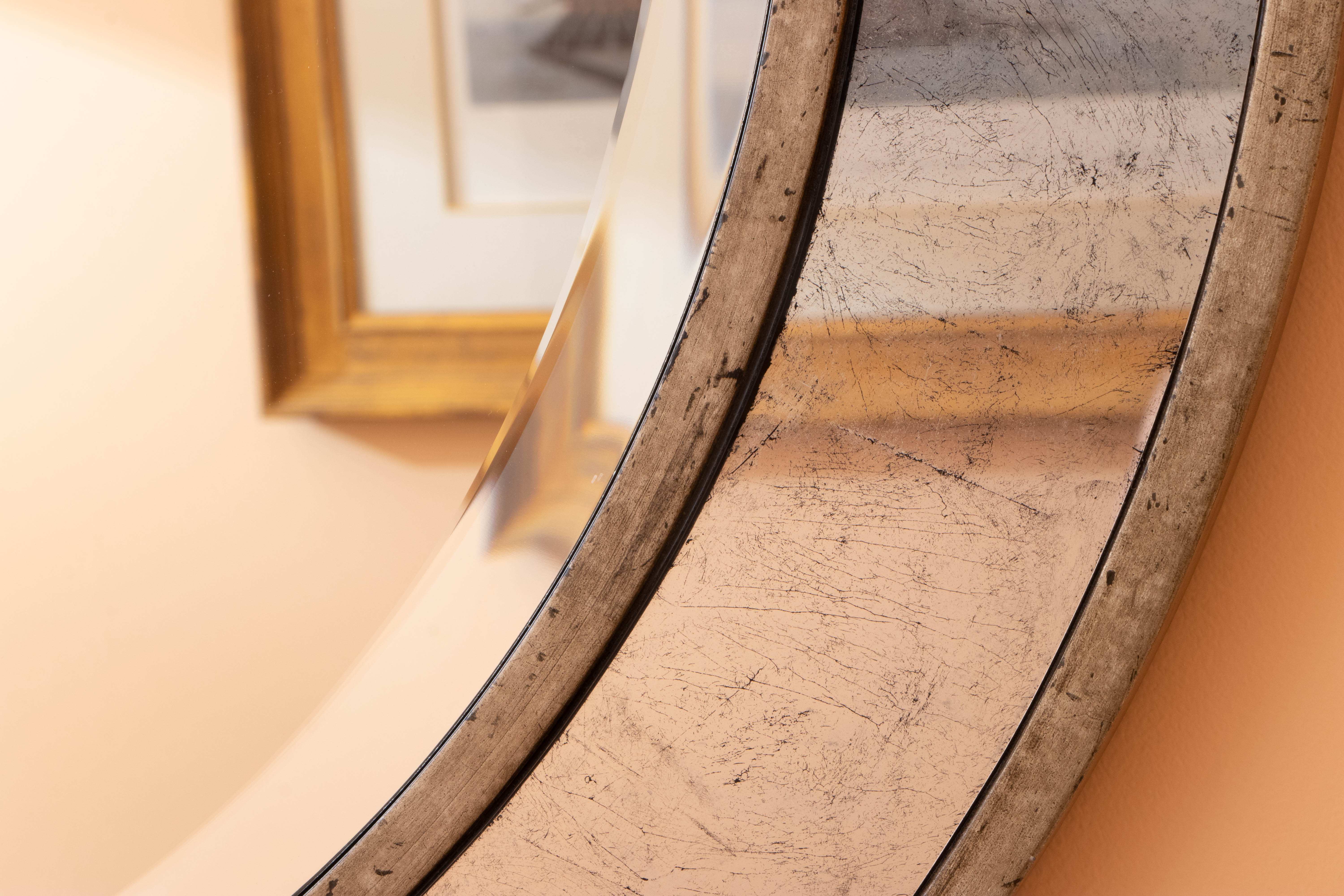 Modern History Round Eglomise Wall Mirror