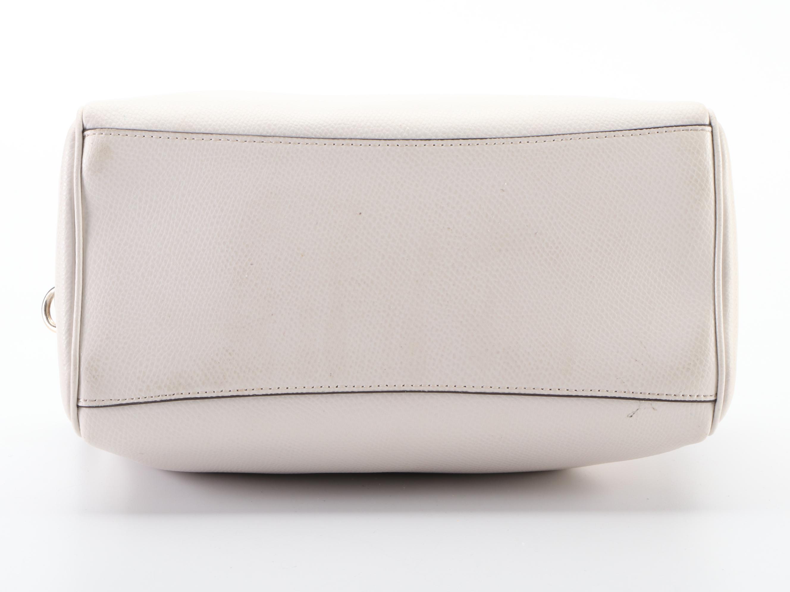 Coach Bennett Boston Bag in White Cross-Grain Leather