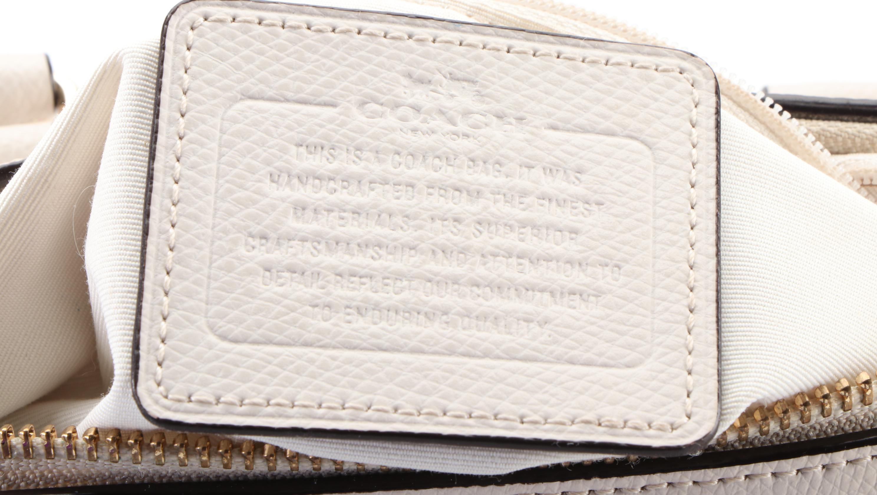 Coach Bennett Boston Bag in White Cross-Grain Leather