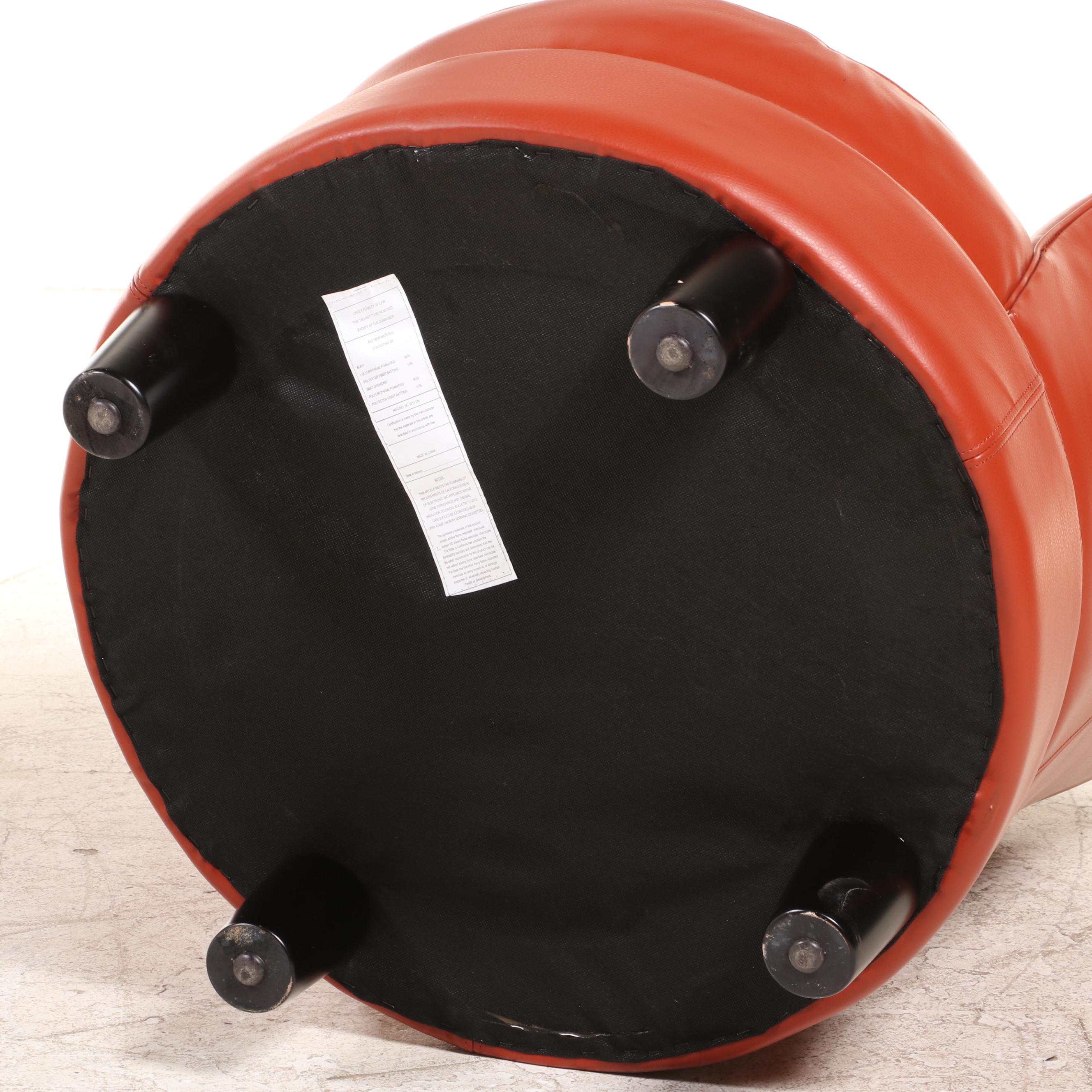 Modernist Style Faux-Leather Swivel Tub Chair