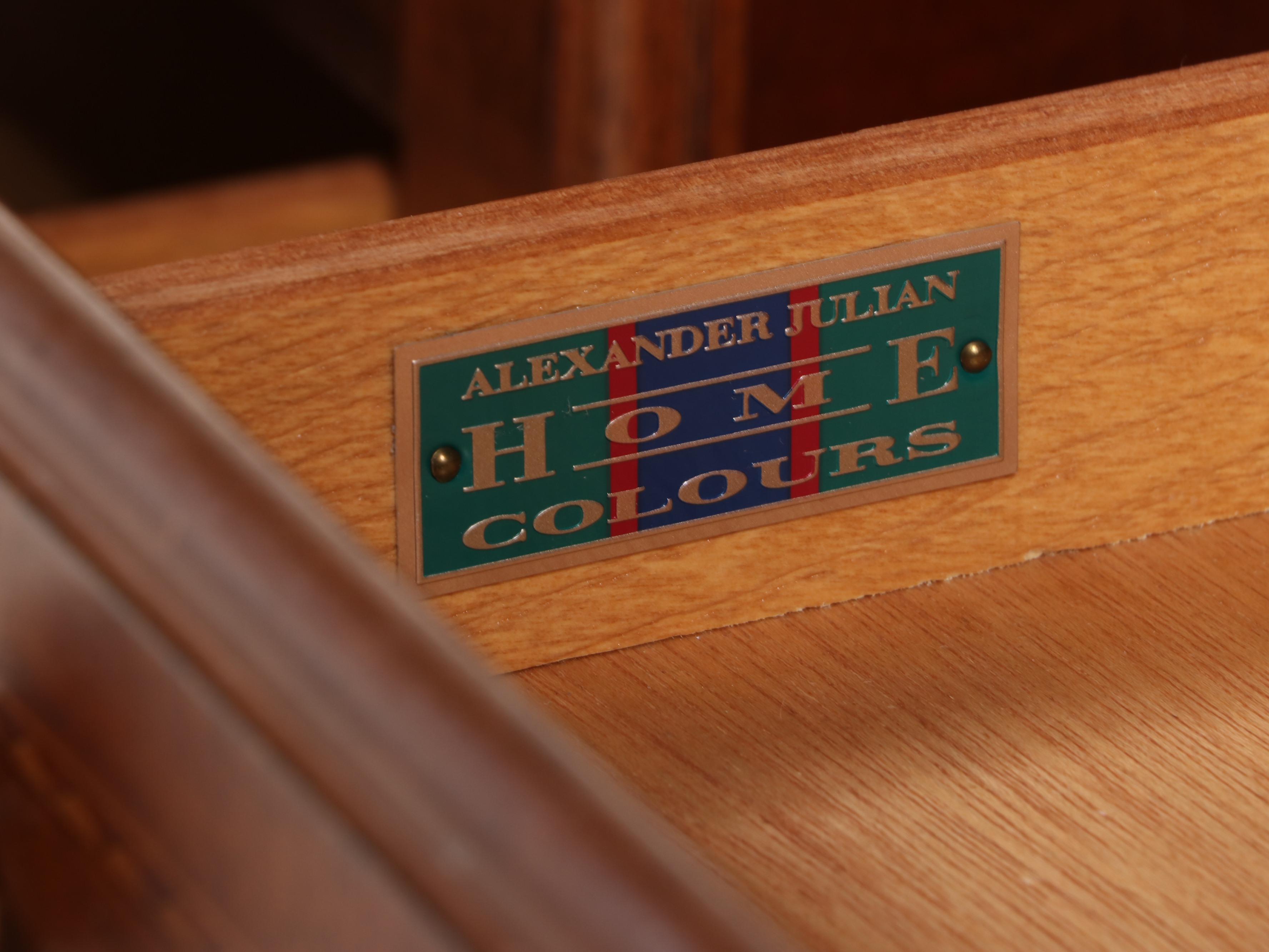 Pair of Alexander Julian "Home Colours" Cherrywood and Line-Inlaid Nightstands