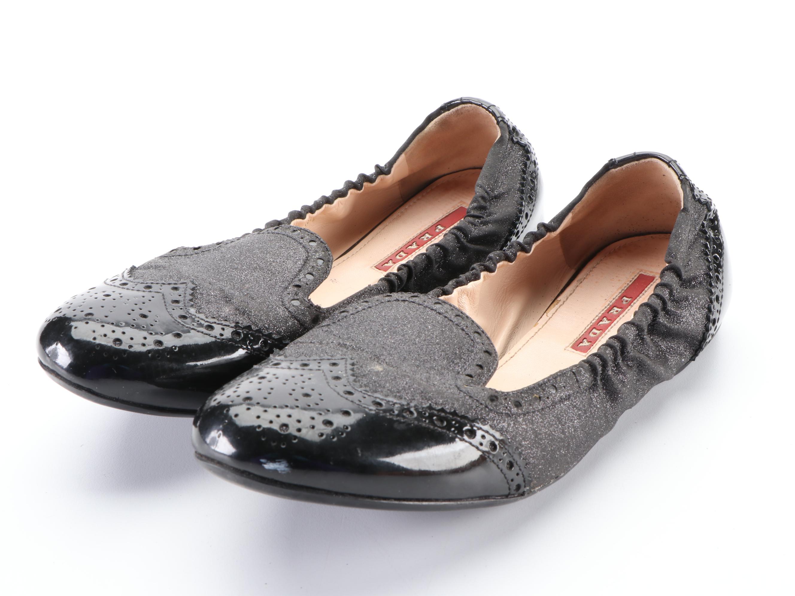 Prada Sport Skimmer Shoes with L.K. Bennett Poppy Bow Flats