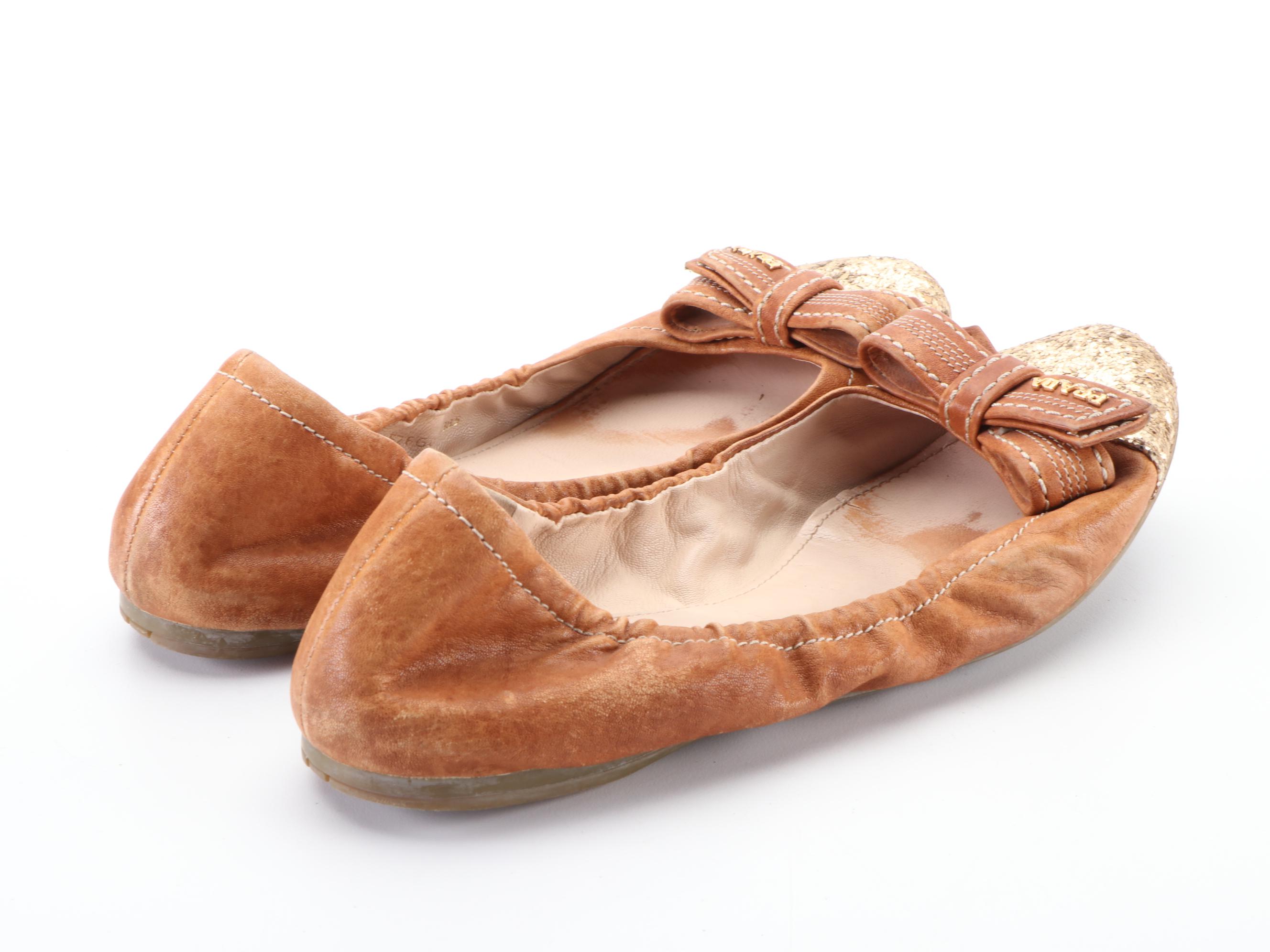 Prada Sport Skimmer Shoes with L.K. Bennett Poppy Bow Flats