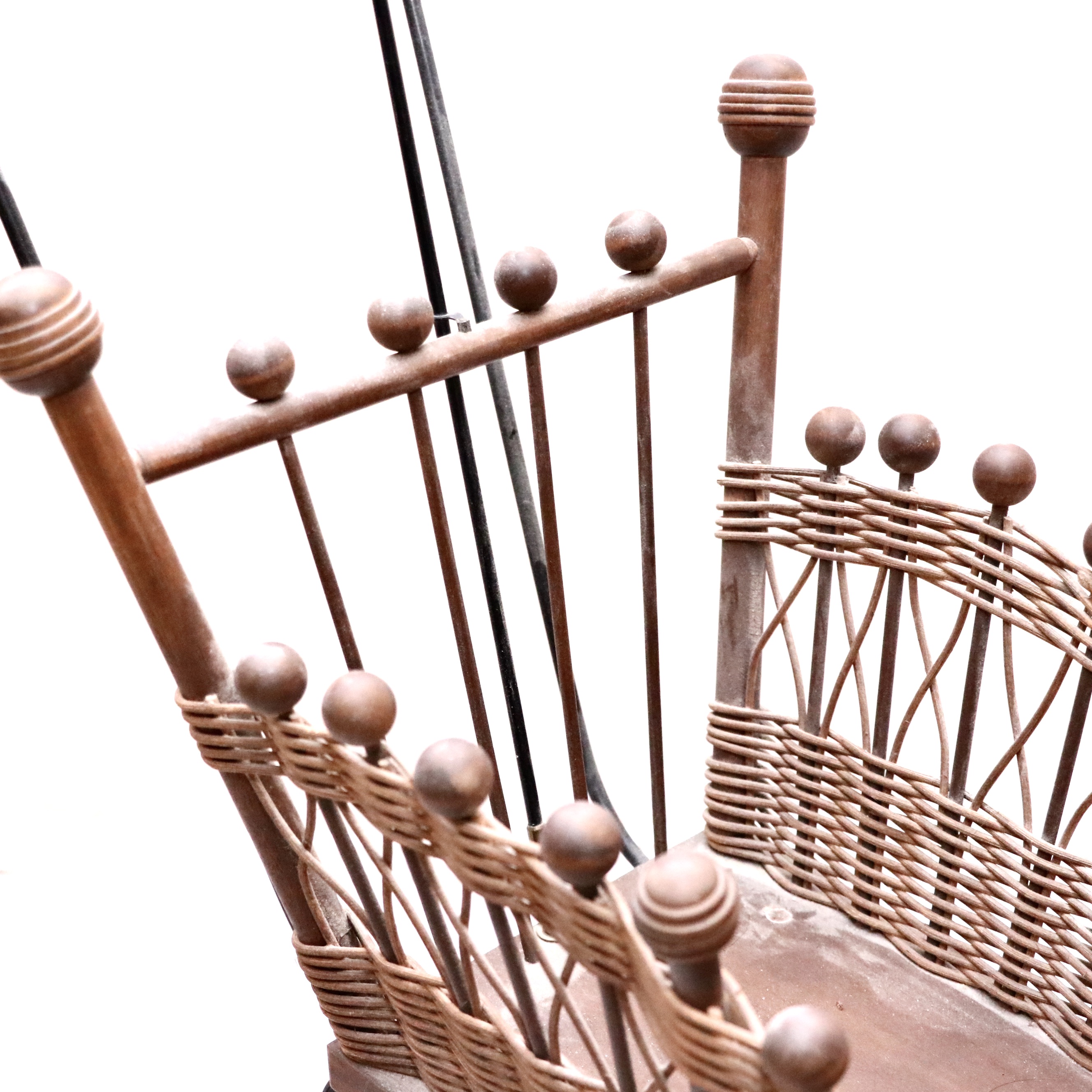 K Star R 122 Character Baby Doll with Victorian Ball and Stick Canopy Pram