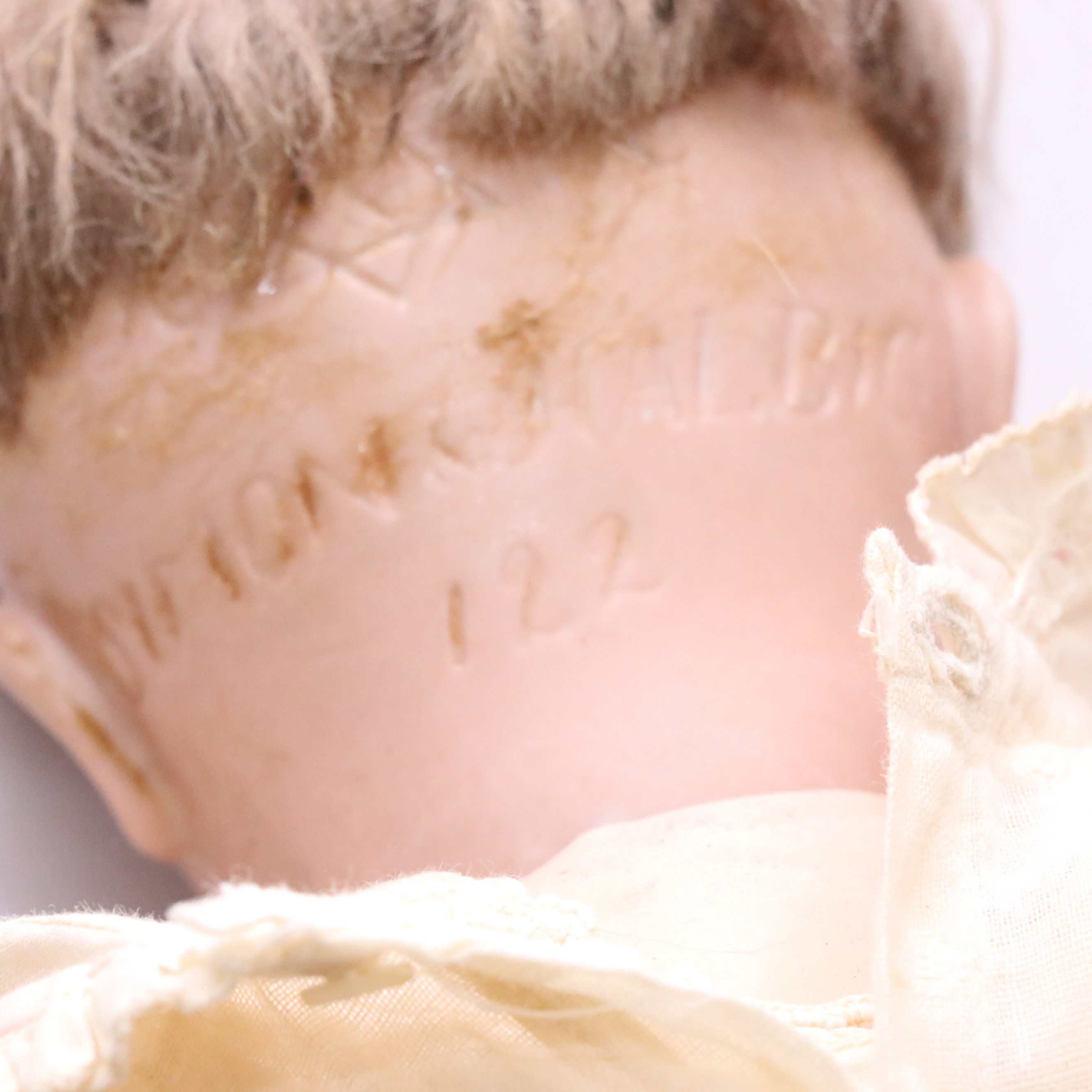 K Star R 122 Character Baby Doll with Victorian Ball and Stick Canopy Pram