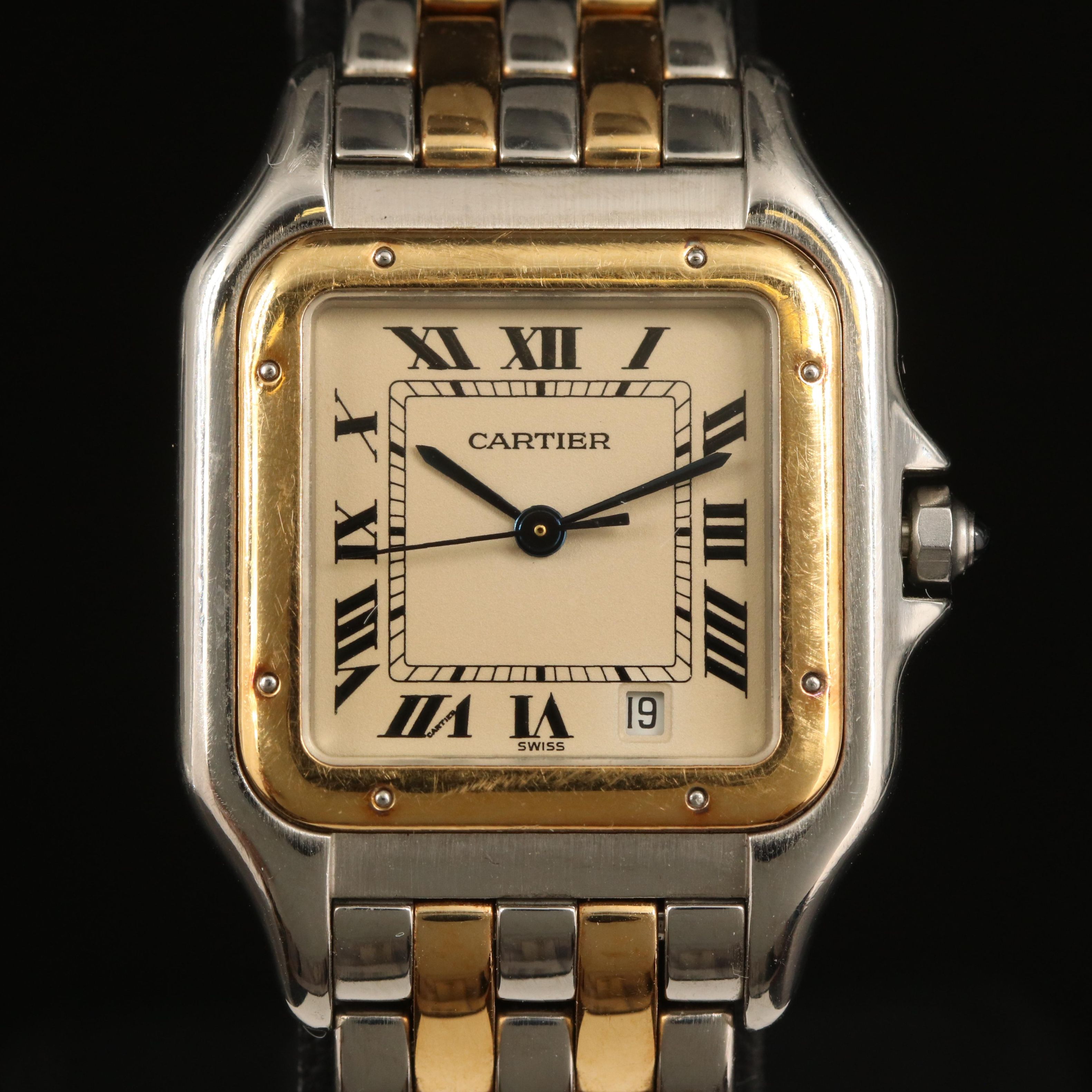 Cartier Panthère 18K and Stainless Steel Mid-Size with Date Watch