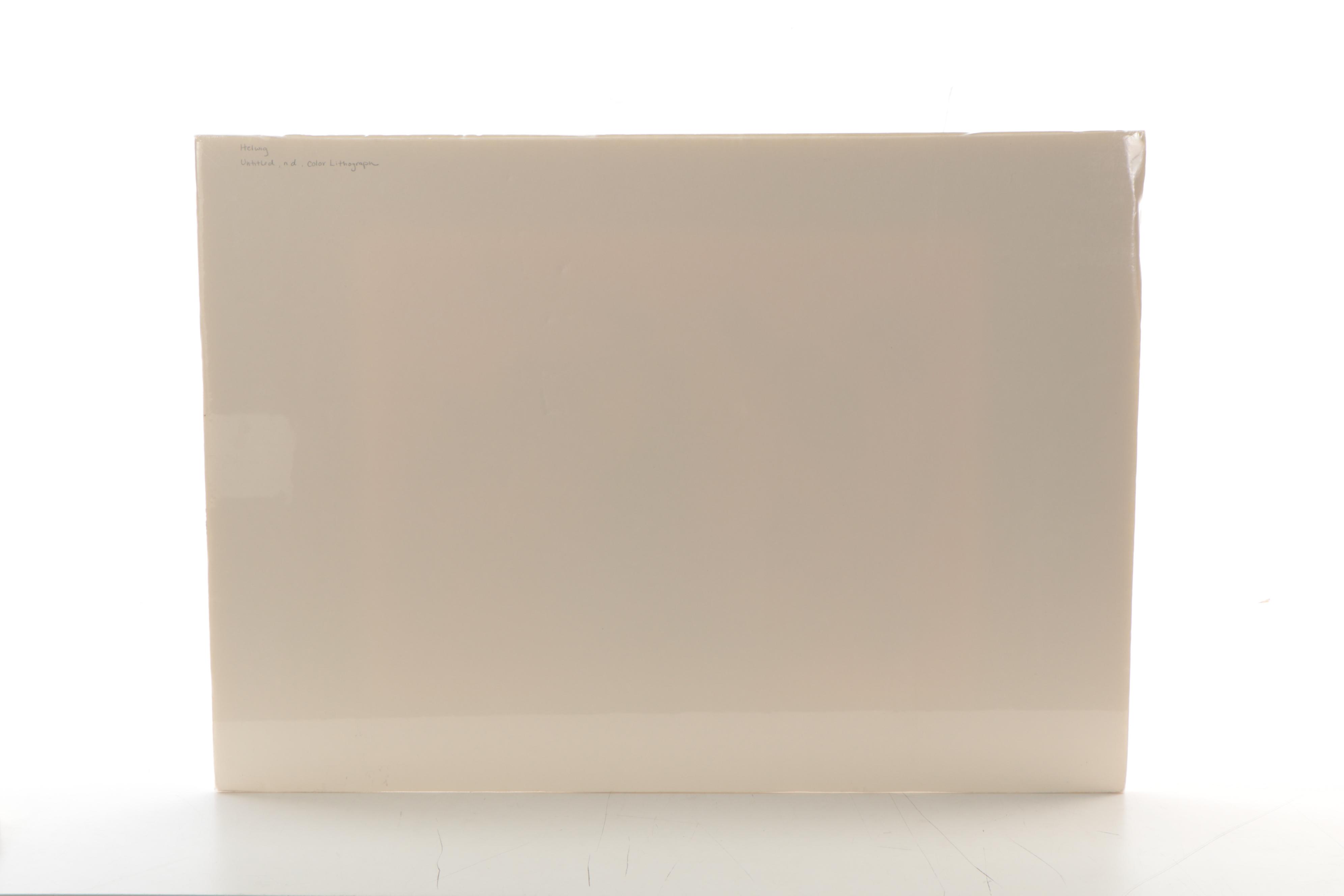 Arthur Helwig Abstract Cubist-Style Color Lithograph