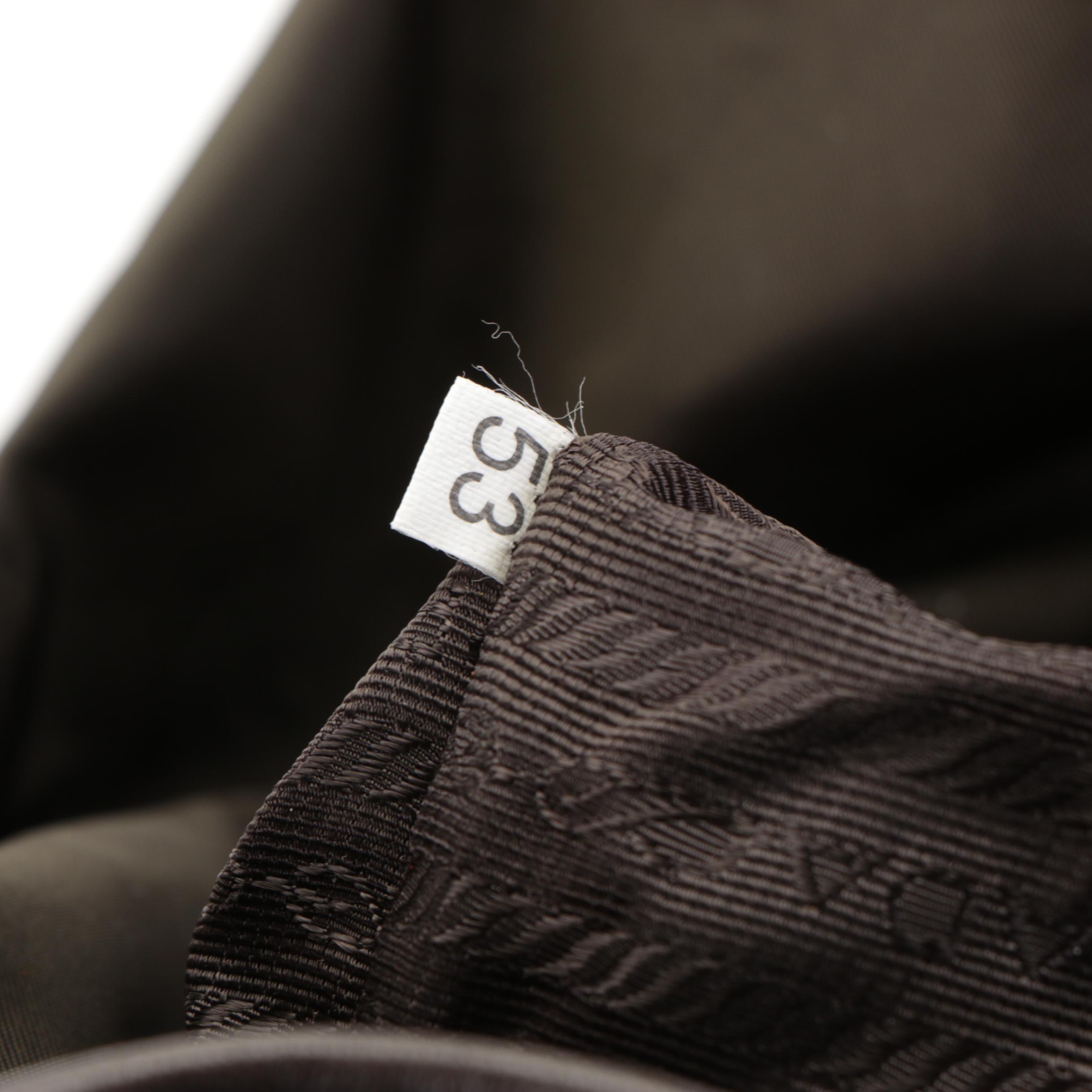 Prada Messenger Bag in Green Nylon Tessuto and Brown Lambskin Leather