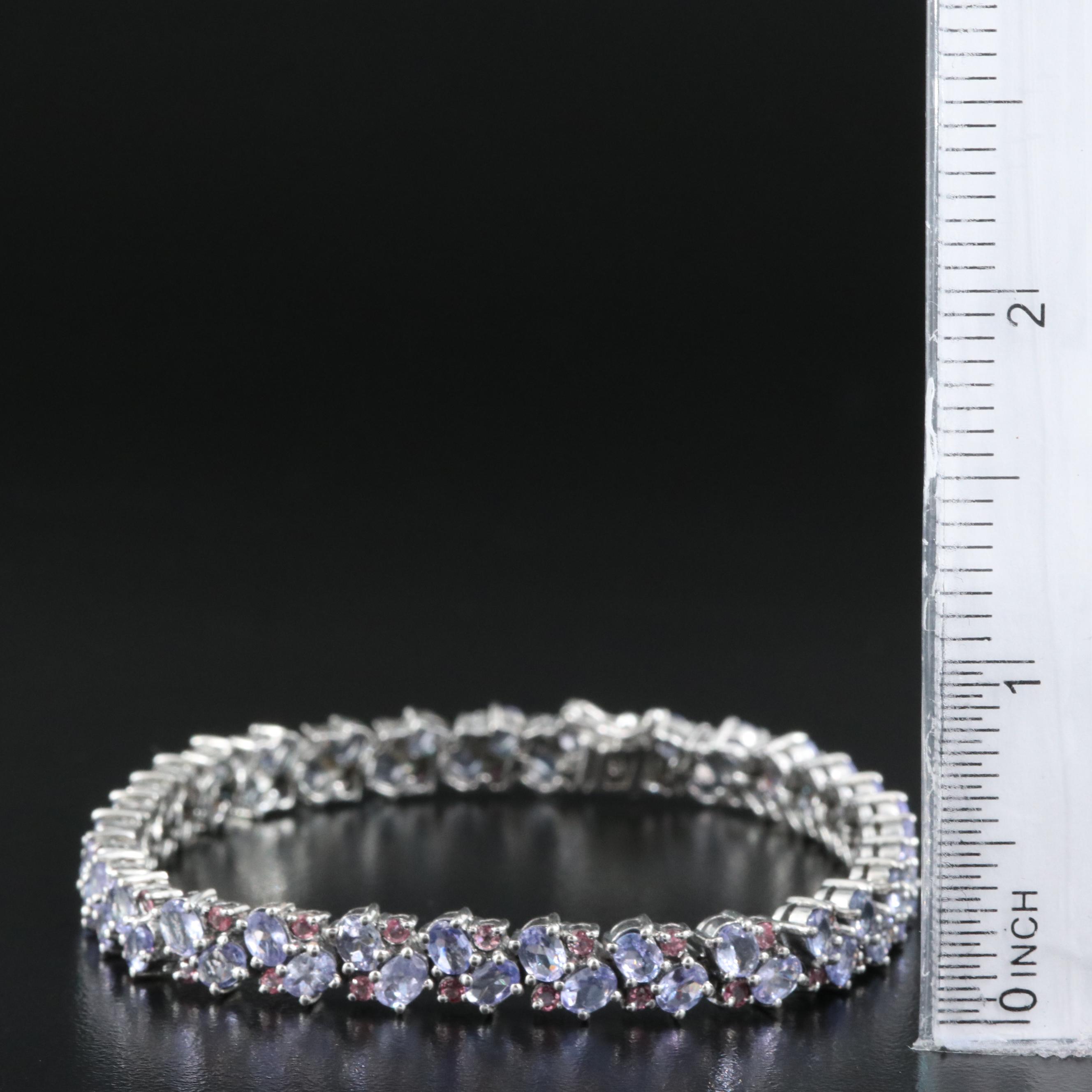 Sterling Tanzanite and Cubic Zirconia Bracelets