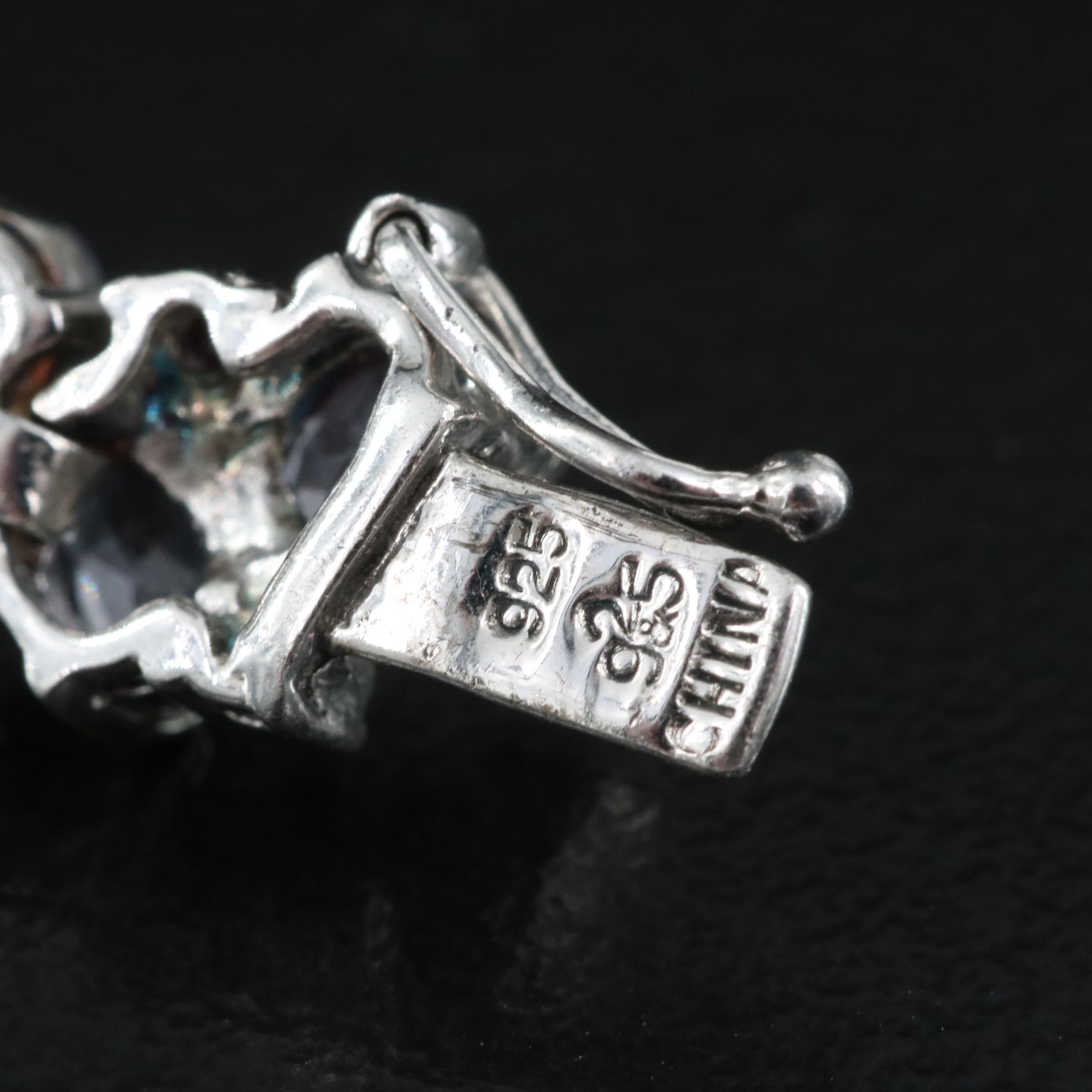 Sterling Tanzanite and Cubic Zirconia Bracelets