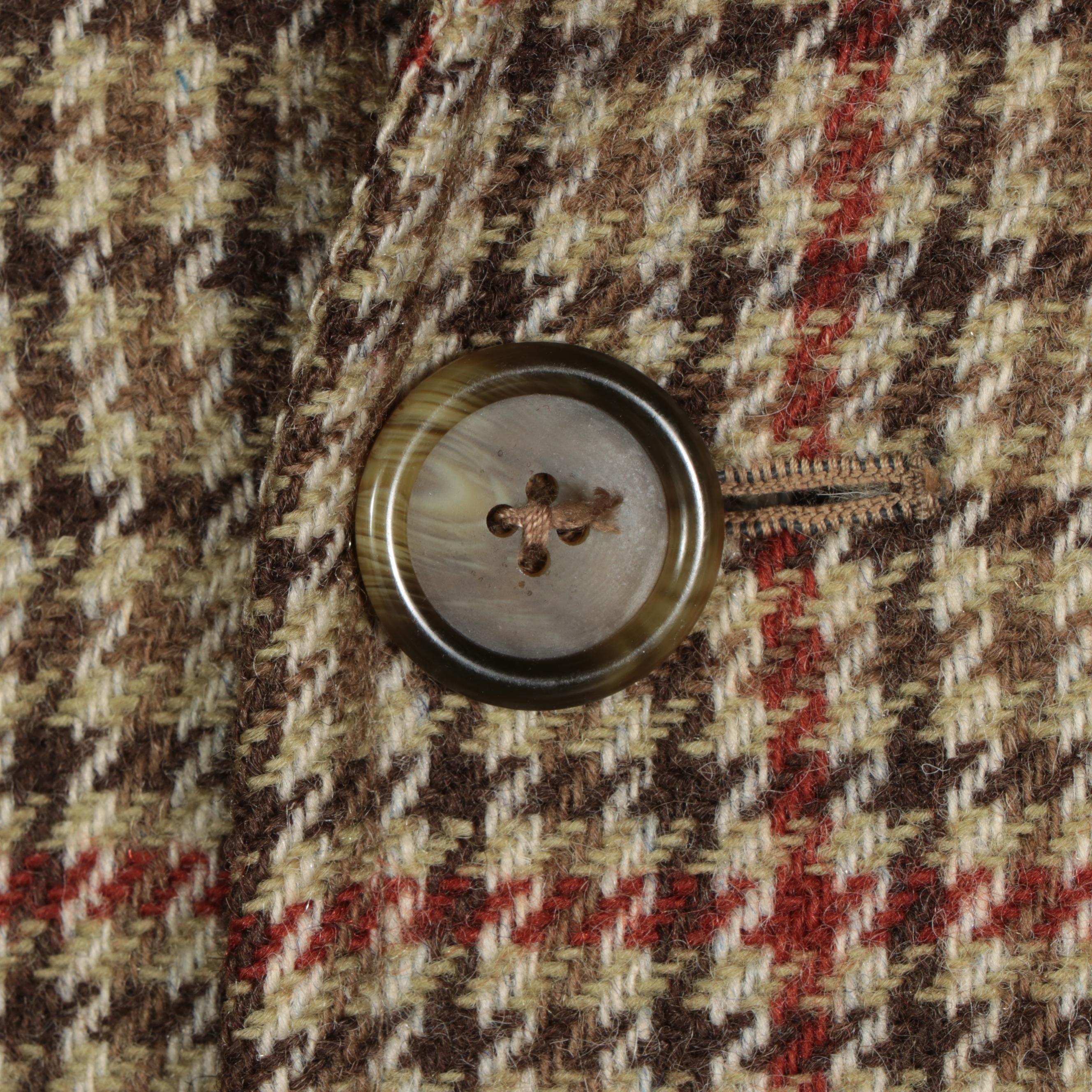 Men's Burberrys Balmacaan Coat in Wool Check with Raglan Sleeves