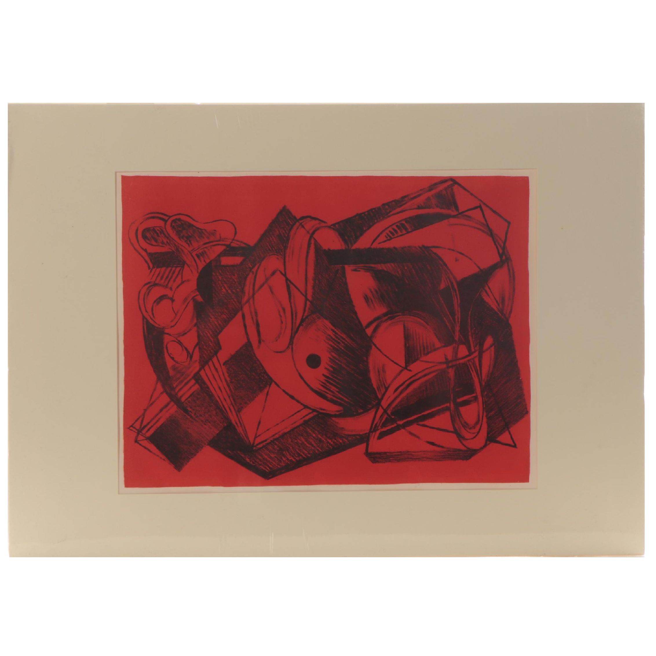 Arthur Helwig Abstract Cubist-Style Color Lithograph