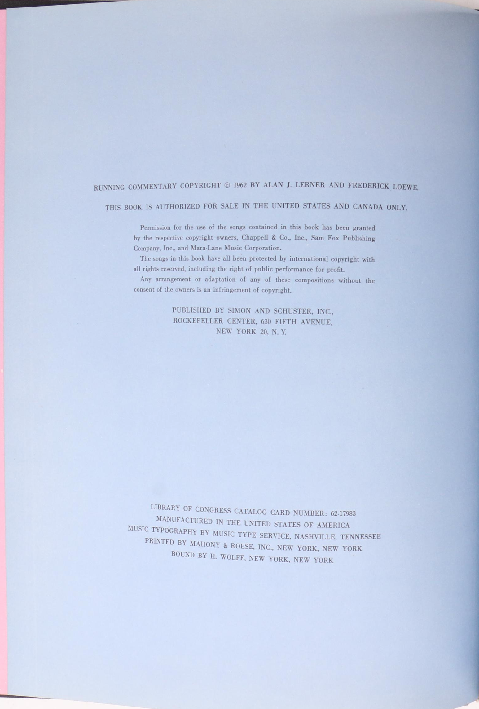 "Hollywood Musicals" by Ted Sennett with "The Lerner & Loewe Song Book"