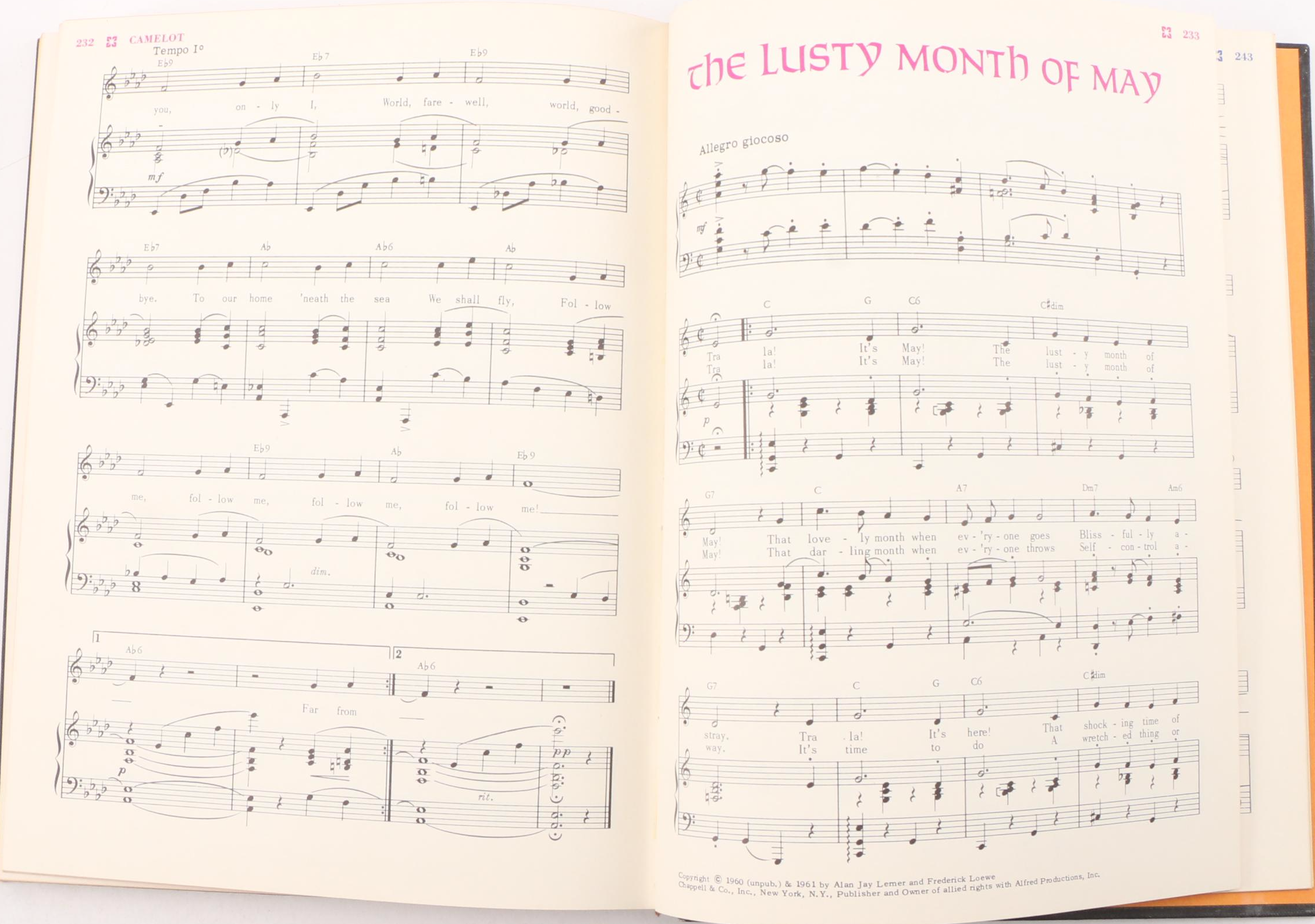 "Hollywood Musicals" by Ted Sennett with "The Lerner & Loewe Song Book"