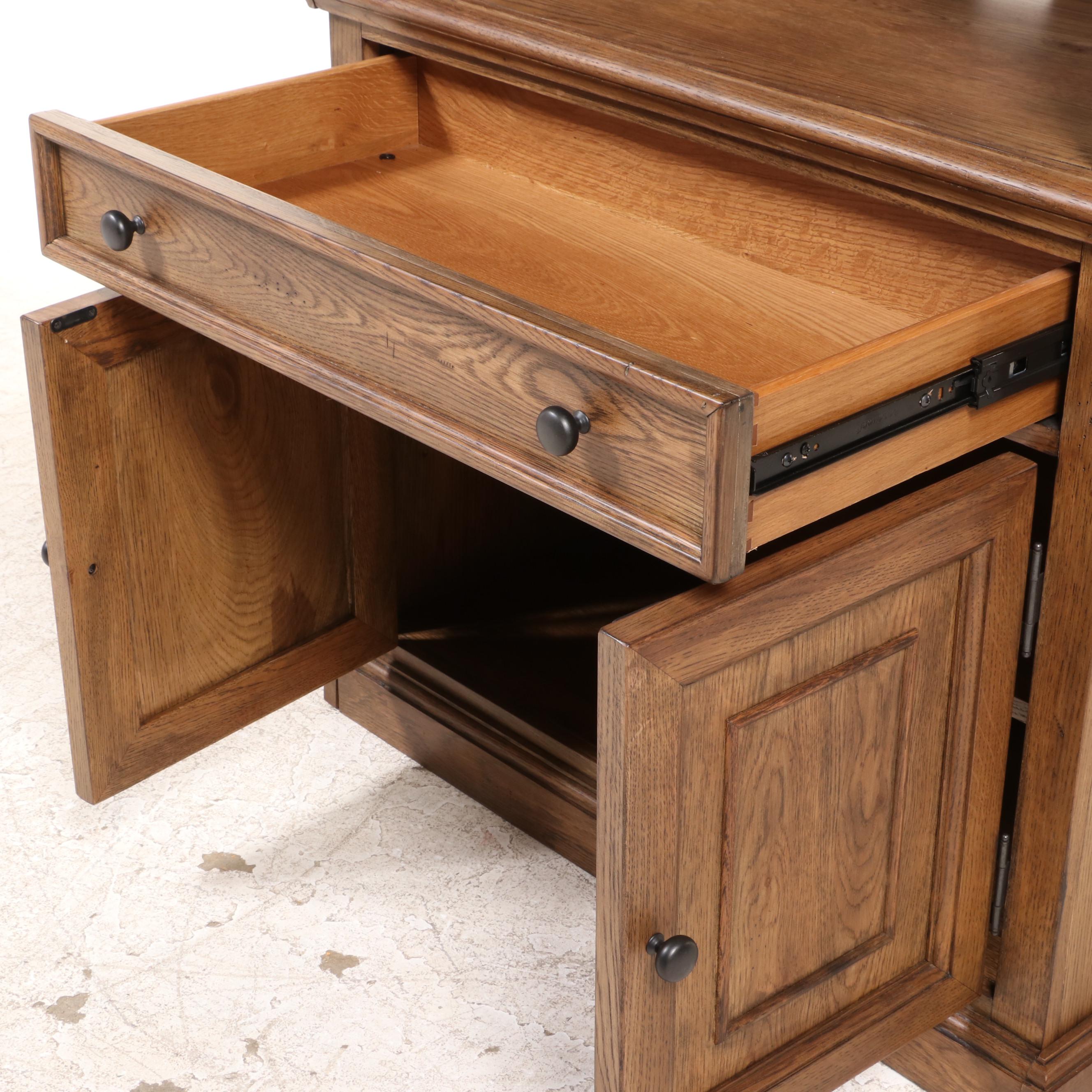 Havertys "Avondale II" Oak and Ash Bookcase with Doors