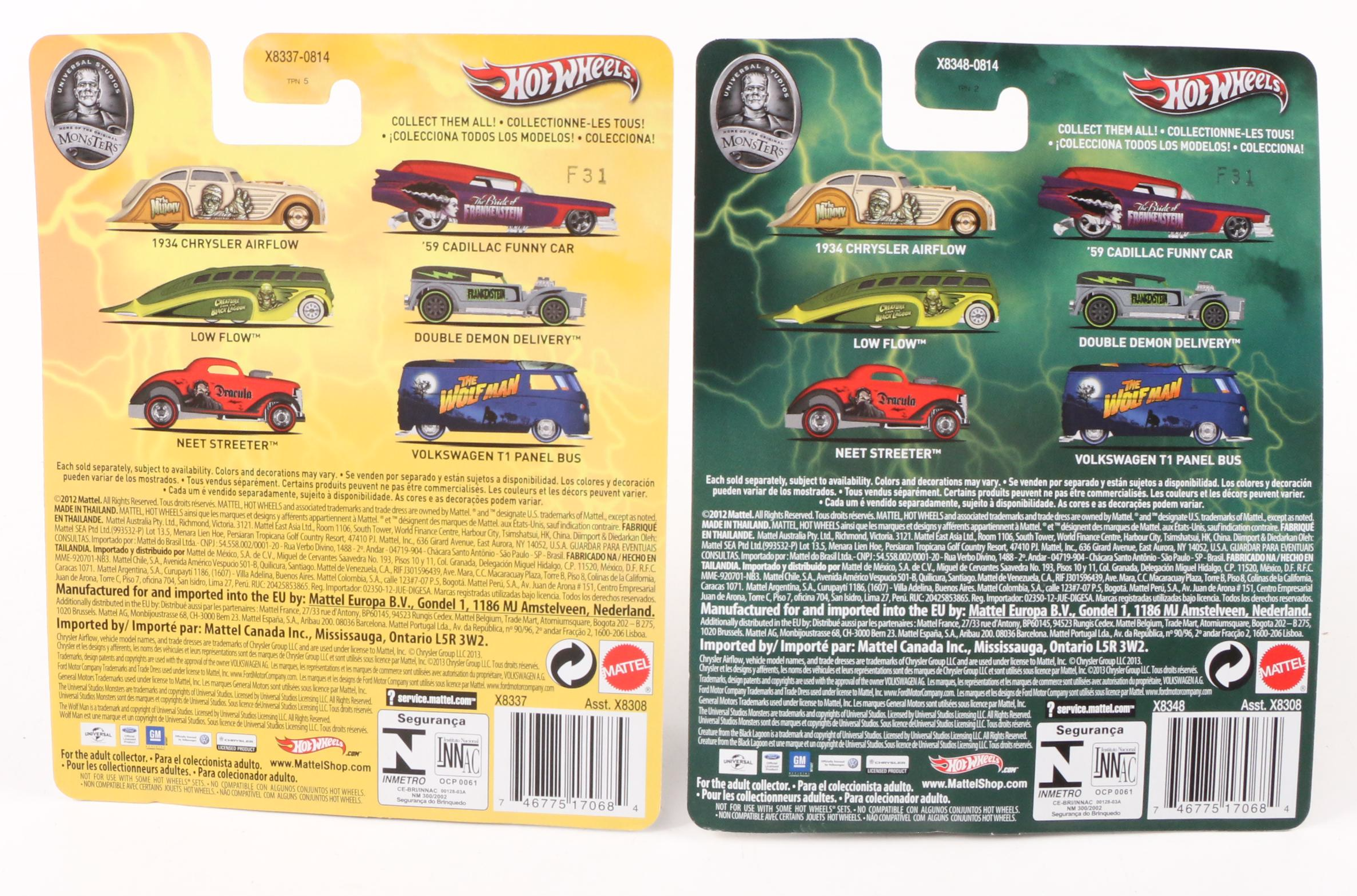 Hot Wheels Frankenstein, Dracula, The Mummy, Other Monsters 1:64 Diecast Cars