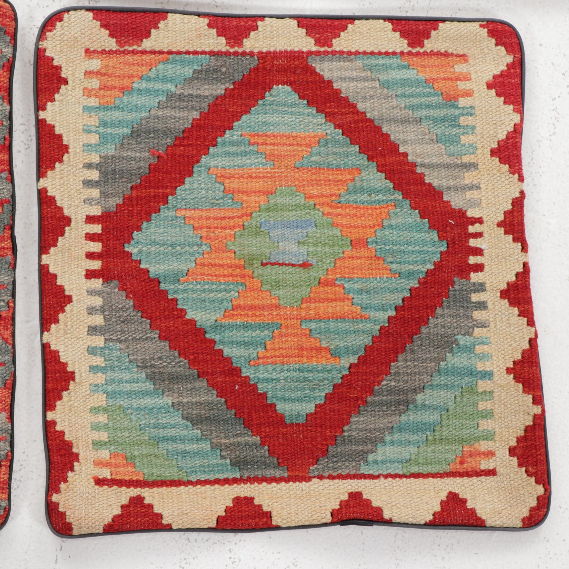 Handwoven Kilim Face Throw Pillow Covers