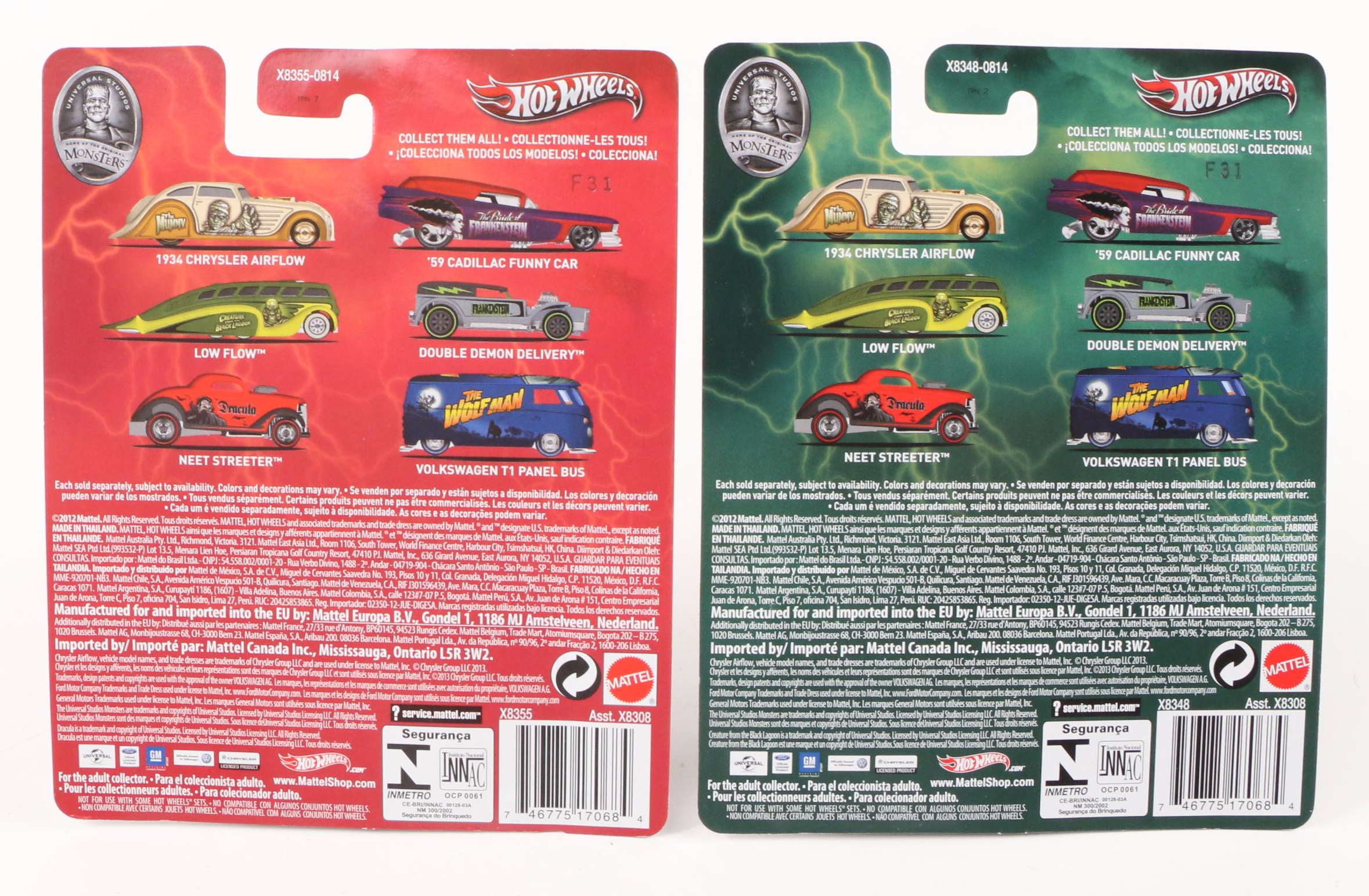 Hot Wheels Frankenstein, Dracula, The Mummy, Other Monsters 1:64 Diecast Cars