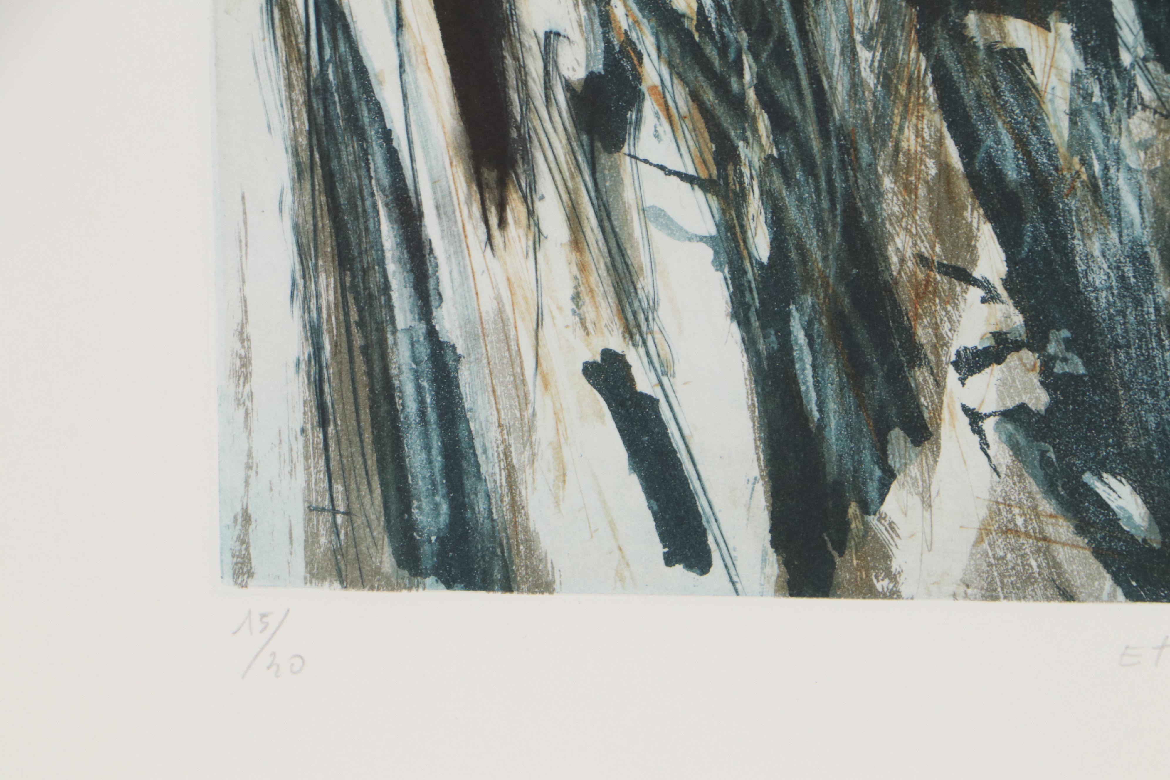 Jean-Paul Turmel Aquatint "Etroits sous Vaineaux," 1988