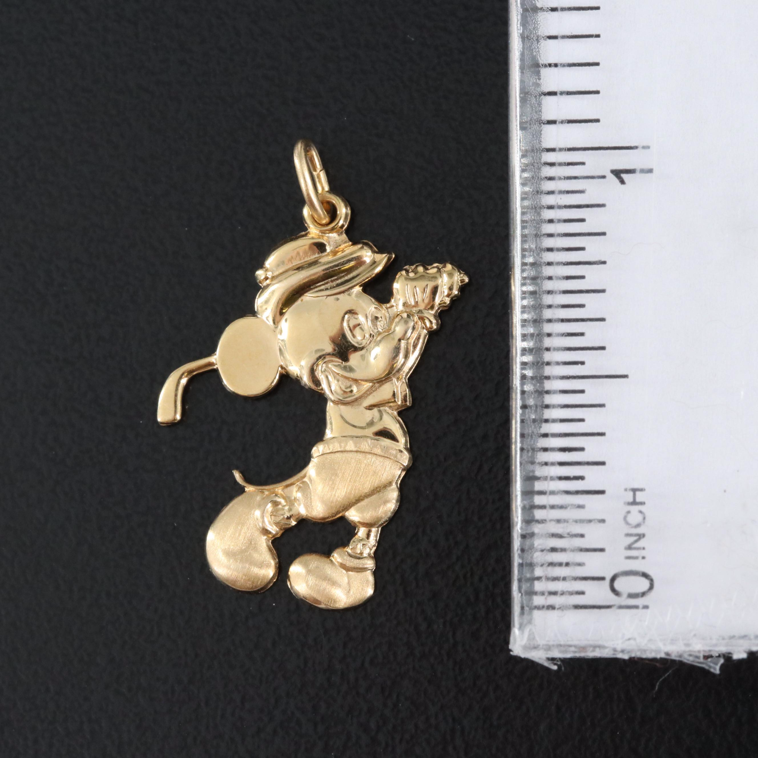 14K Mickey Mouse Golfing Charm