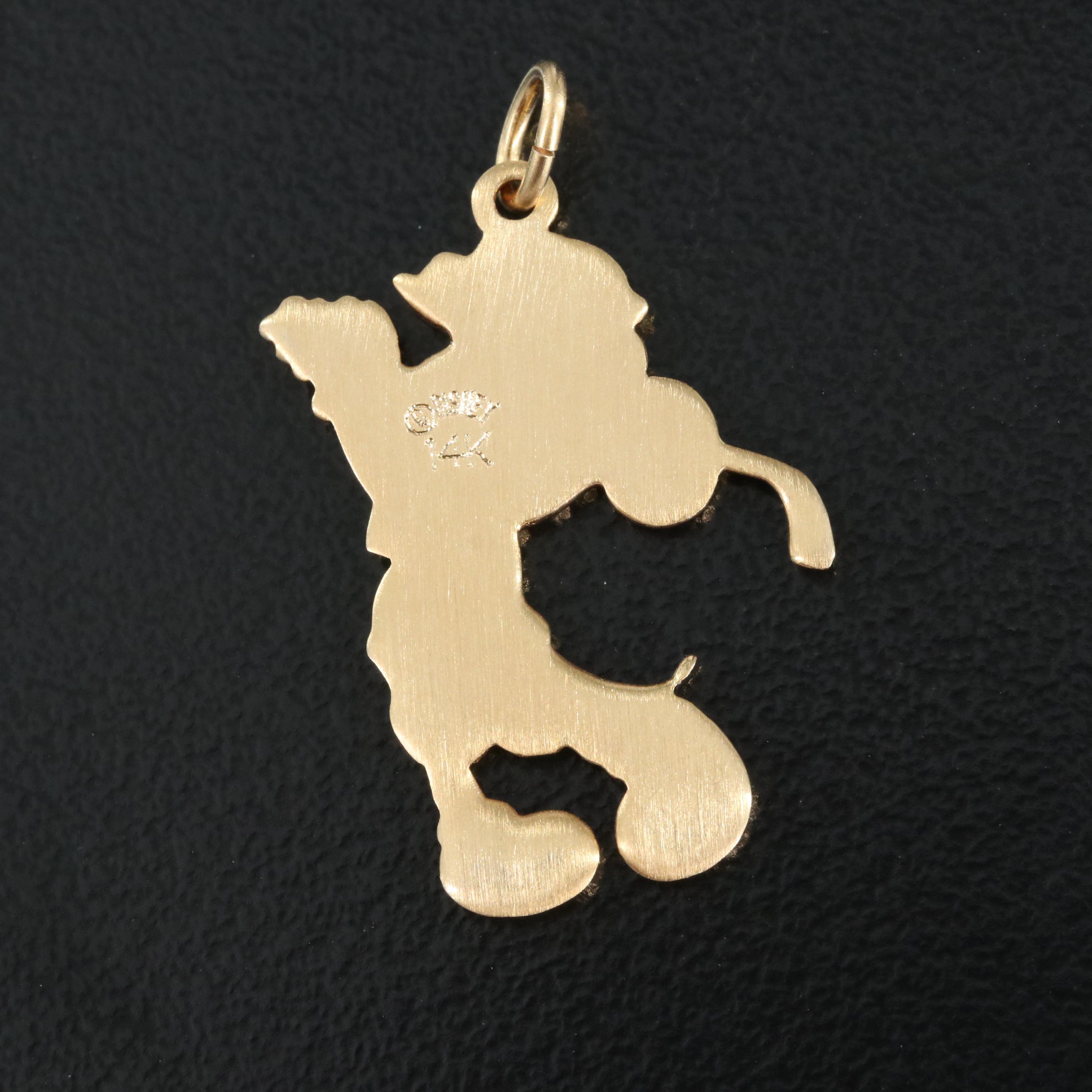 14K Mickey Mouse Golfing Charm