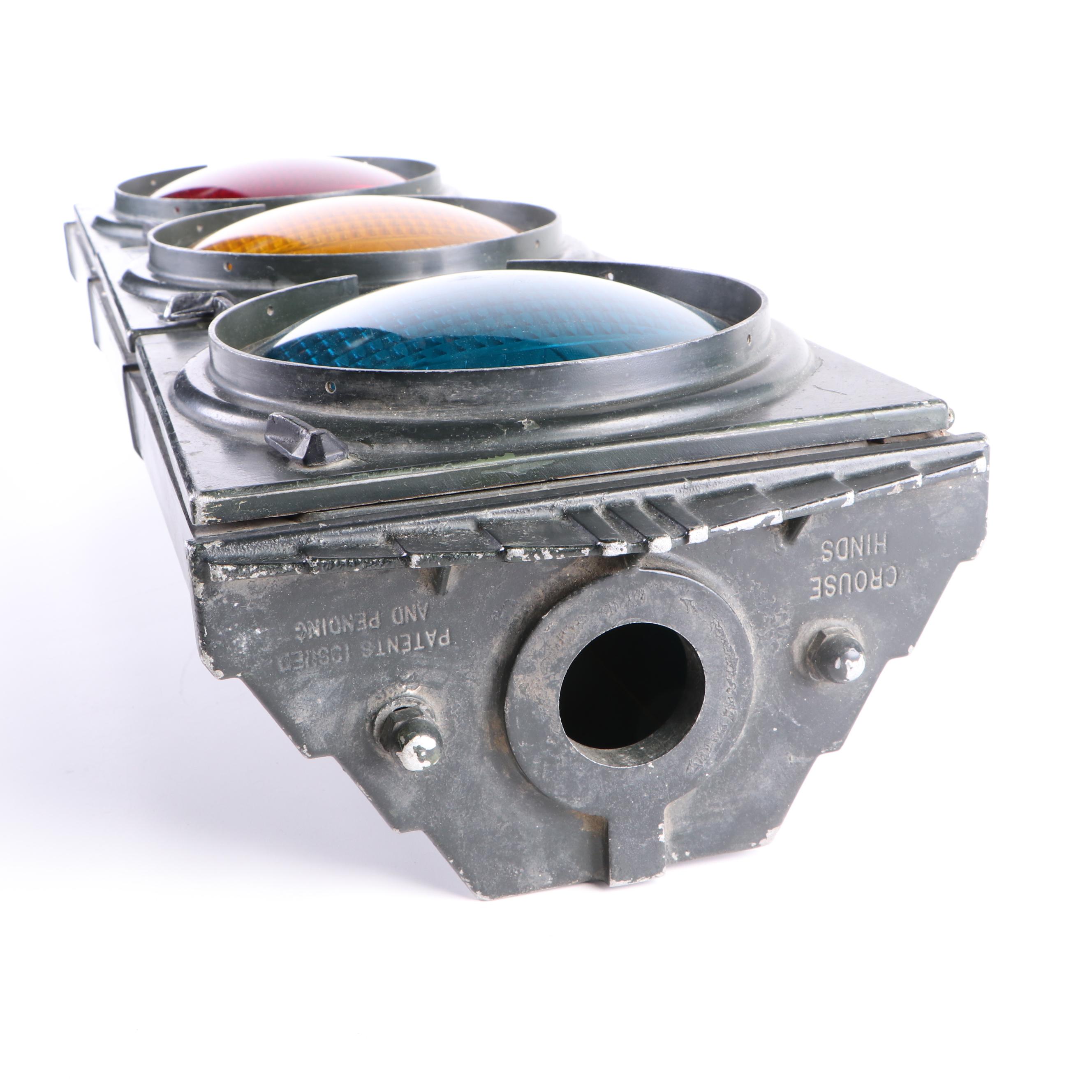 Crouse Hinds Glass Lens Traffic Light, Early to Mid-20th Century